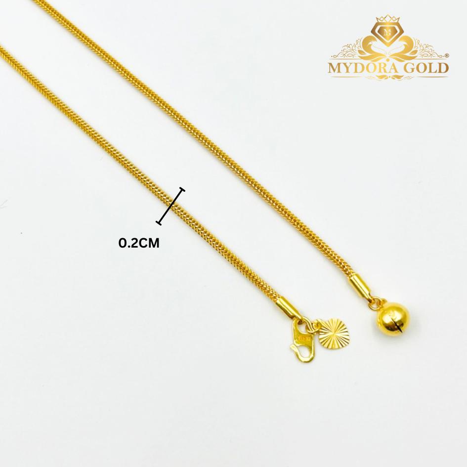 MYDORA Rantai Kaki Pandora + bell l EMAS 916/22K