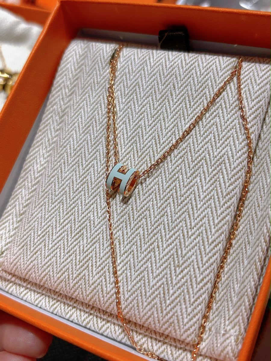 全新 Hermes mini pop h necklace mint Vert Peppermint 玫瑰金 100%Authentic, 100%New 全新貨品 ☑️26年收據☑️Dust bag☑️box