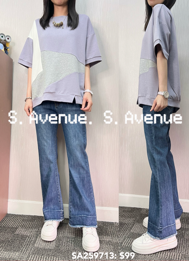 SA259713: 短袖拼色鬆身tee