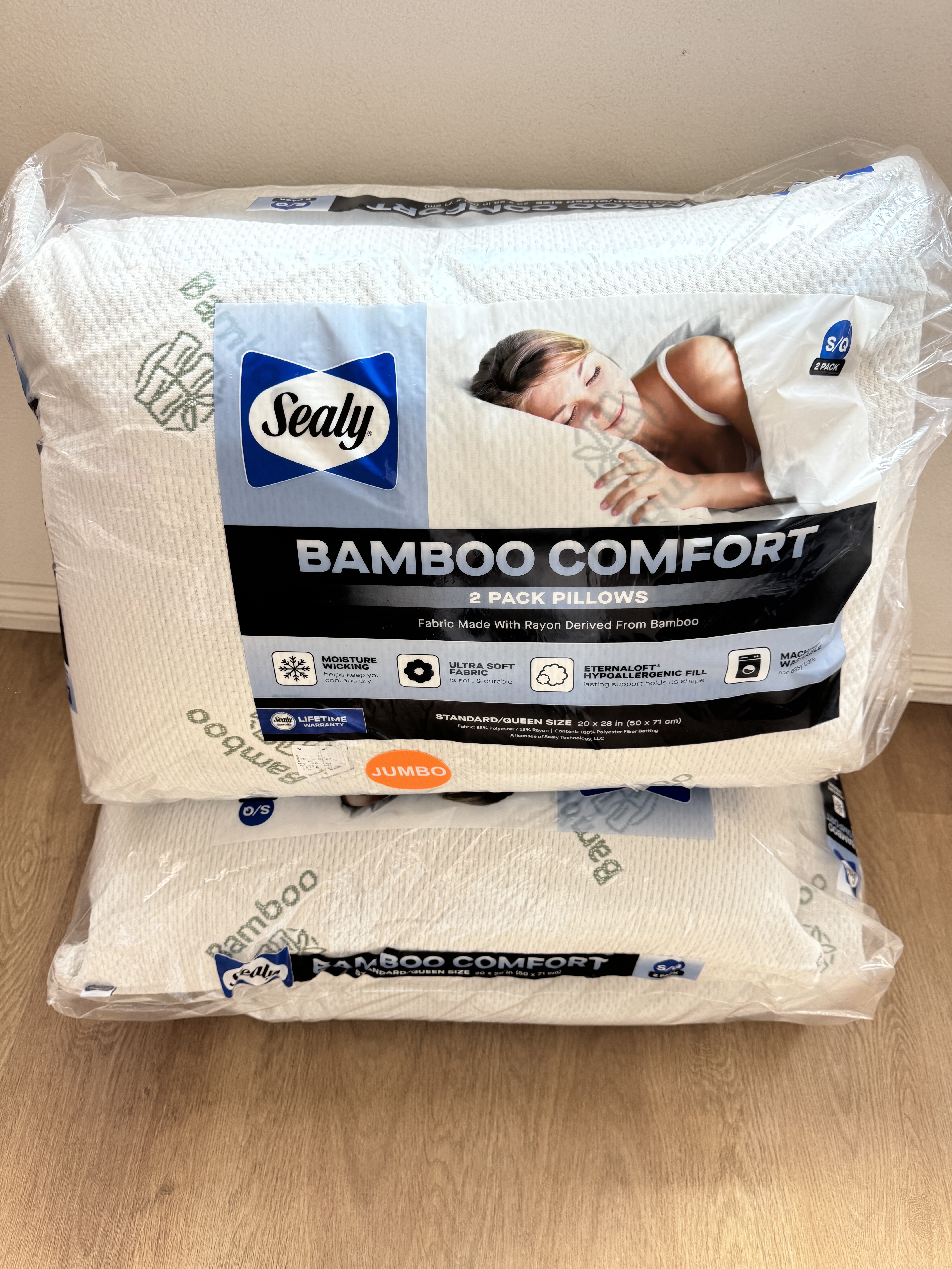 美國 Sealy Bamboo Comfort竹纖維舒適枕頭 (1套2個裝) (香港現貨)