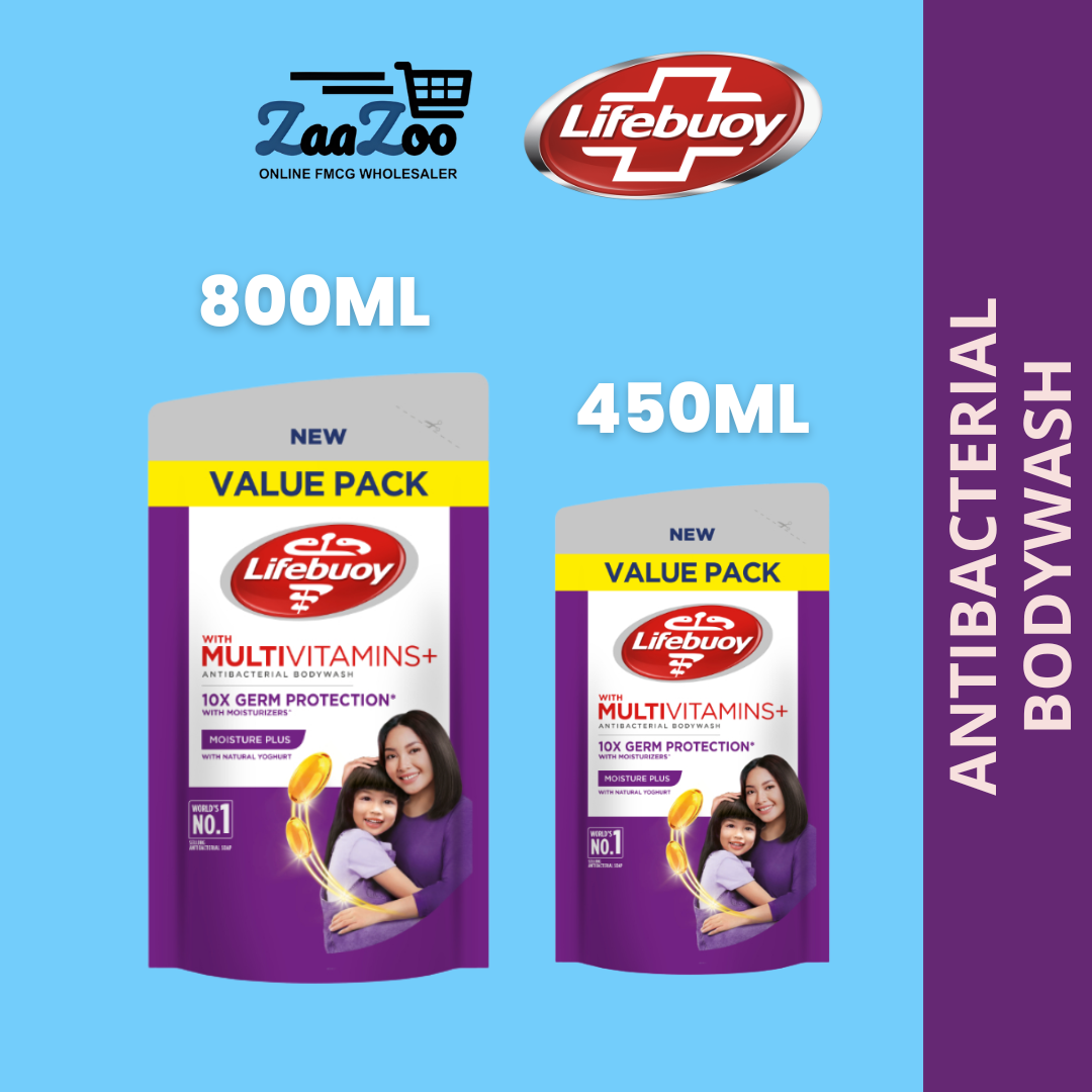 (VALUE PACK) Lifebuoy Body wash Anti Bacteria / Refill Pack - 450ml / 800 ml -  MOISTURE