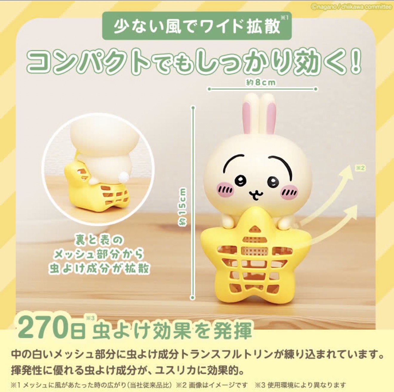 四月連線貨品 - 日本 CHIIKAWA 新款防蚊掛件270日