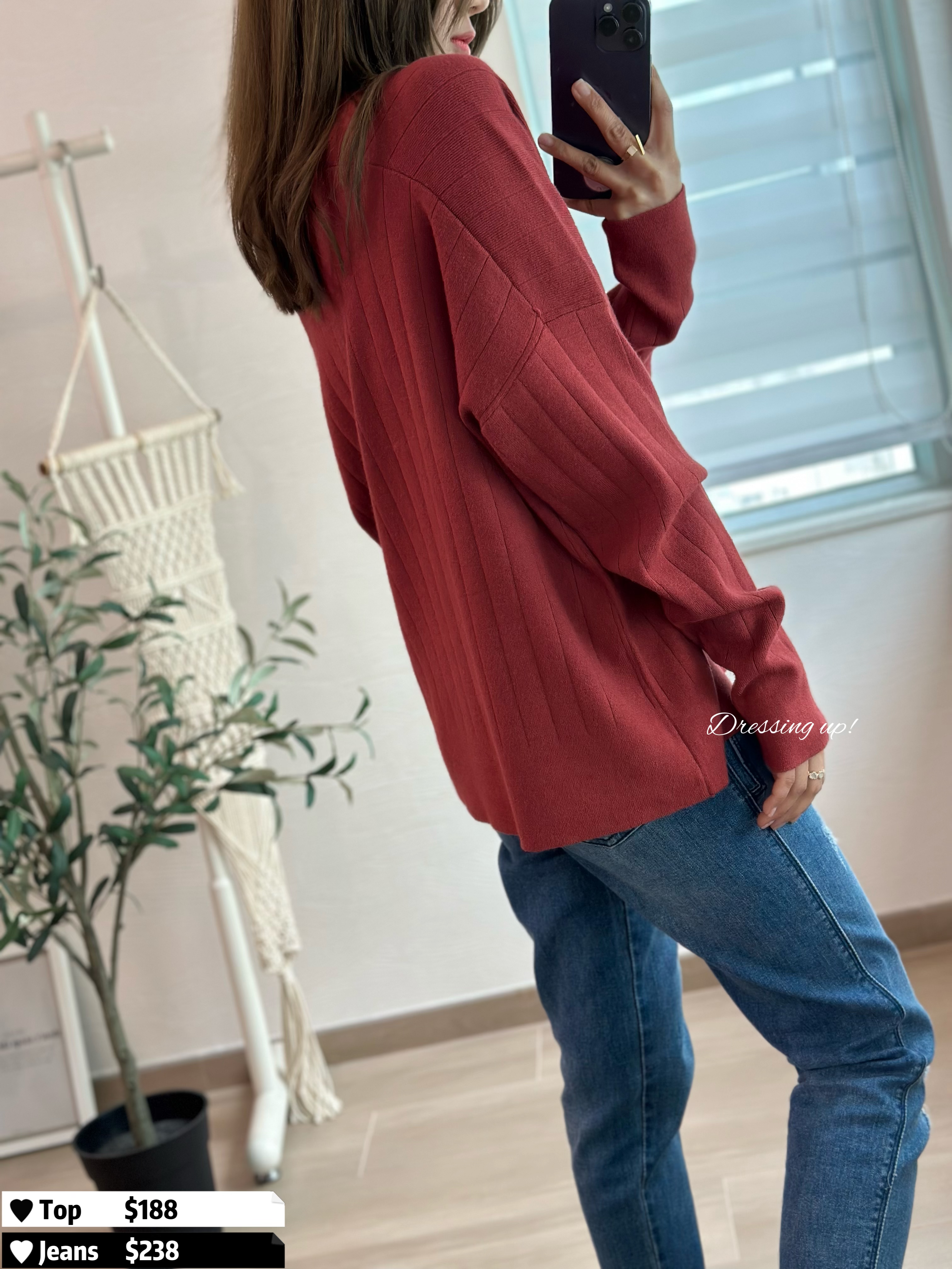  別注楓葉紅｜極軟針織上衣