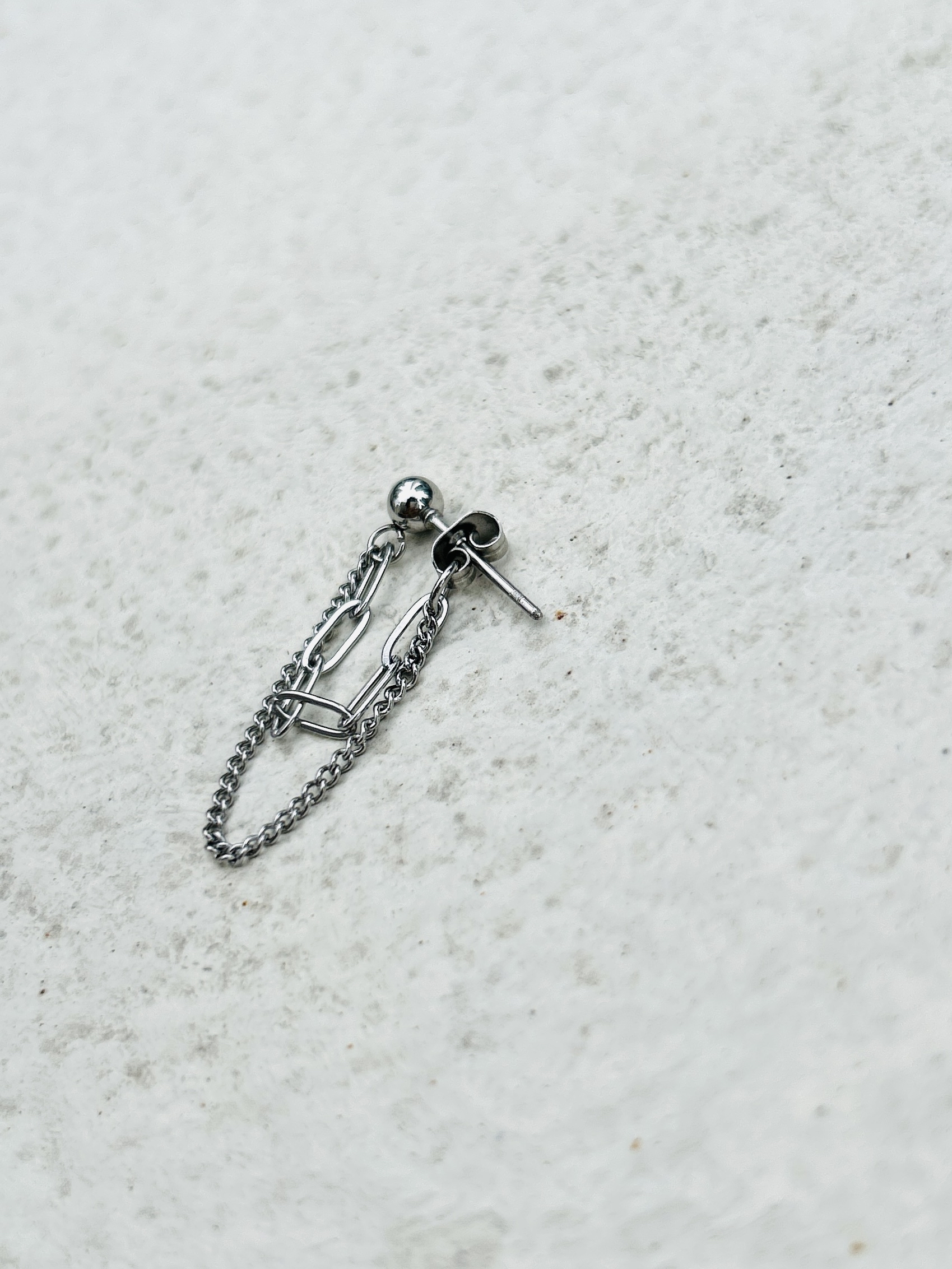 Silver chain earring