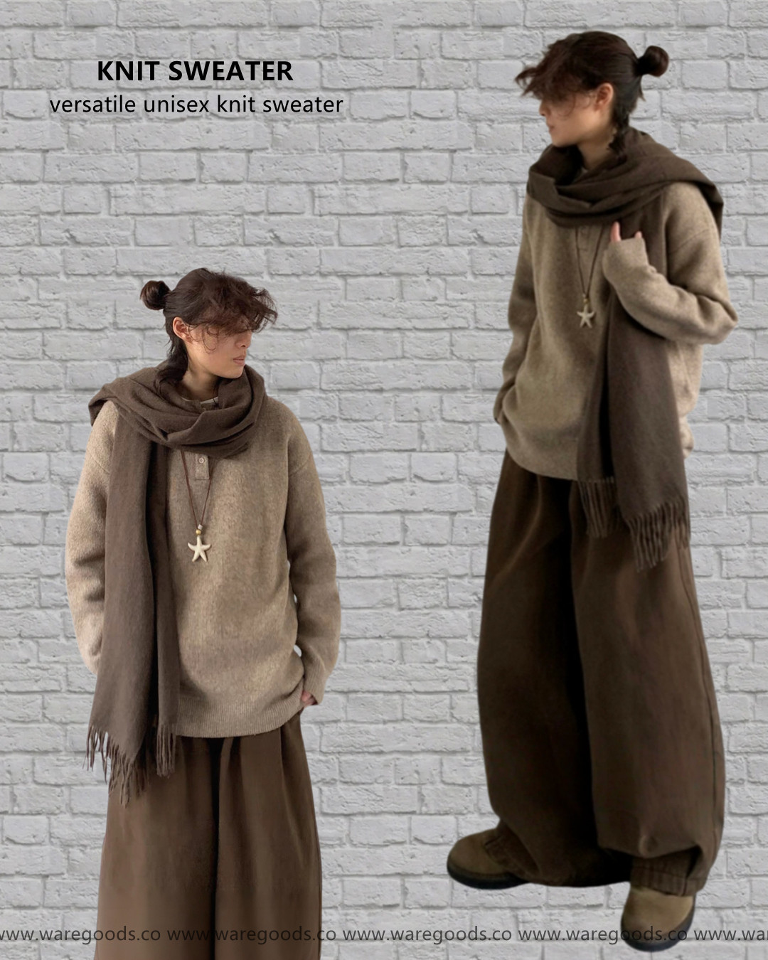 W116百搭男女款針織毛衣