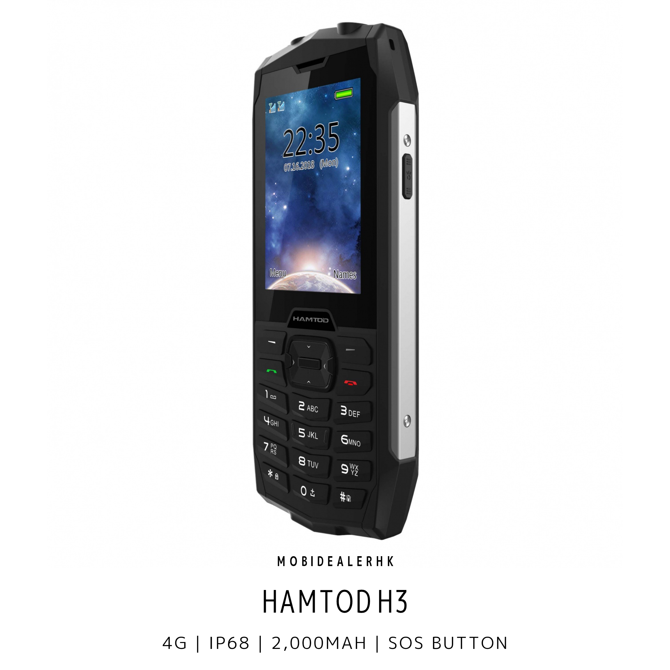 Hamtod H3 | 4G | 功能手機 | 三防老人機 | IP68 | SOS一鍵求救 | 2000mAh大電量