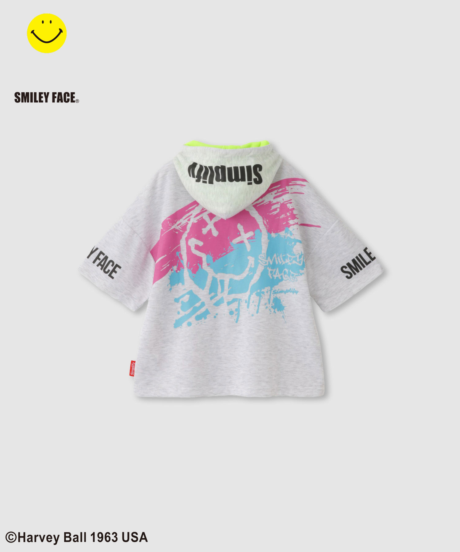 🆕【⭐訂購⭐】🇯🇵日本直送 🌀Simplify 噴繪風Smiley Face 連帽短袖tee［2款選］🌀[ELJA-0196][261121]