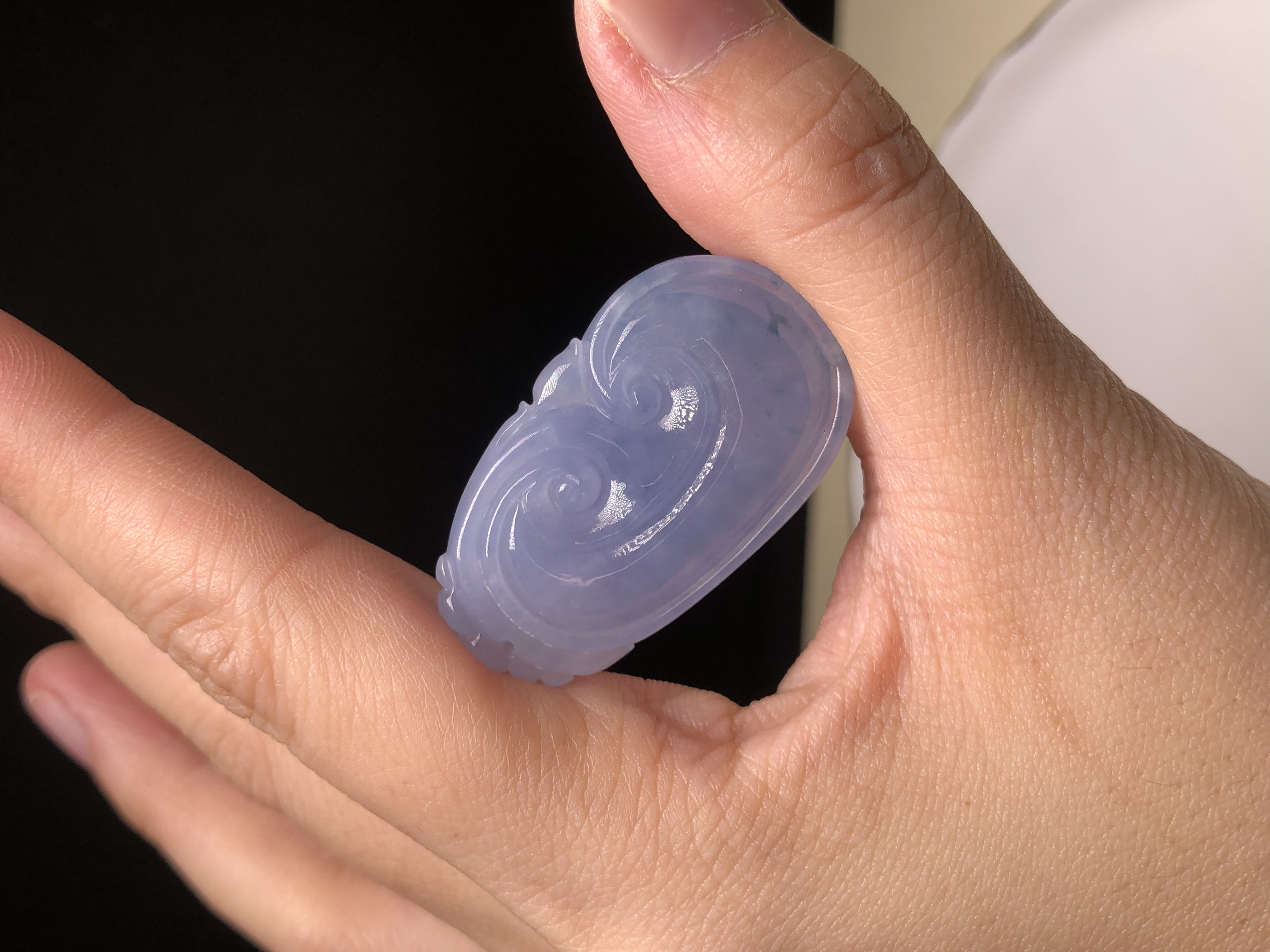 冰種茄紫飄花如意 B08352