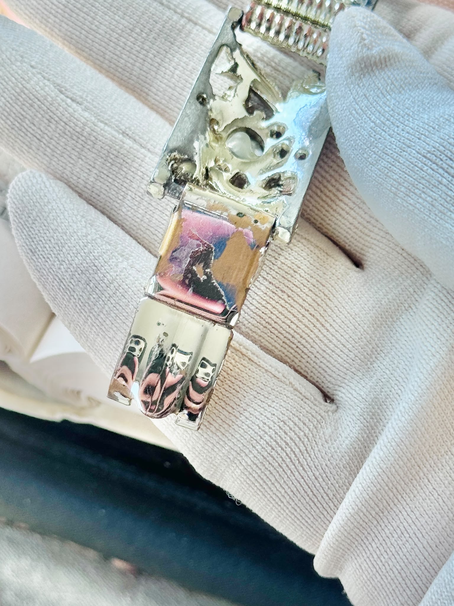 C.a. 1950s Elegant Pink Rhinestone Bracelet - 6.5" (MT2589-26)