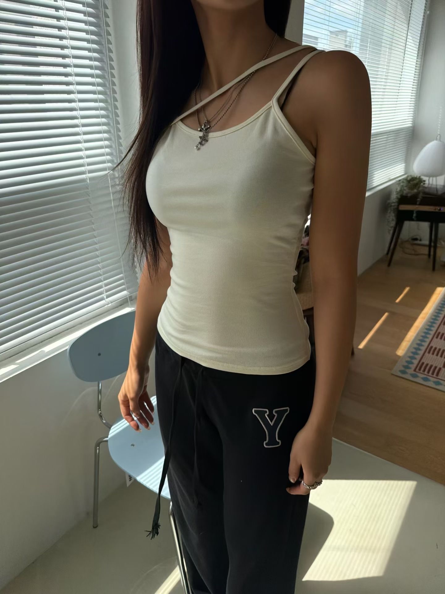 Asymmetrical Strap Tank Top