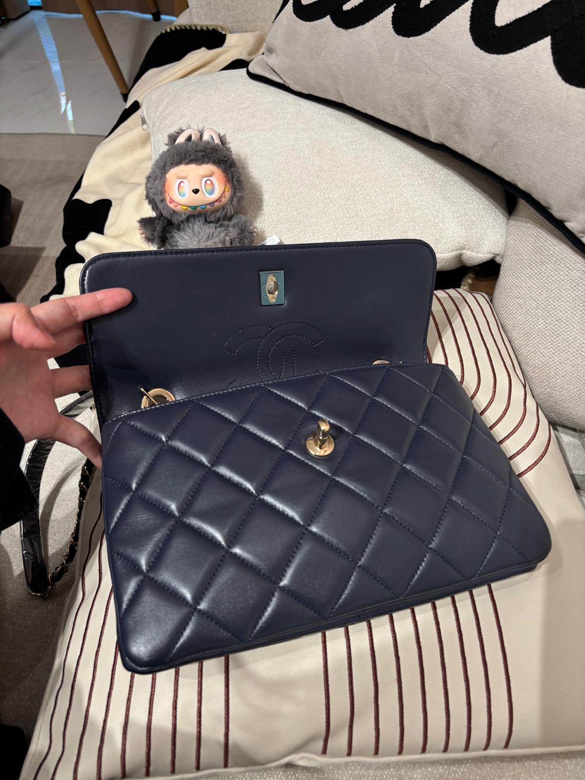 Chanel trendy cc flap bag navy 100%Authentic,95%new ✅Card✅dust bag✅box