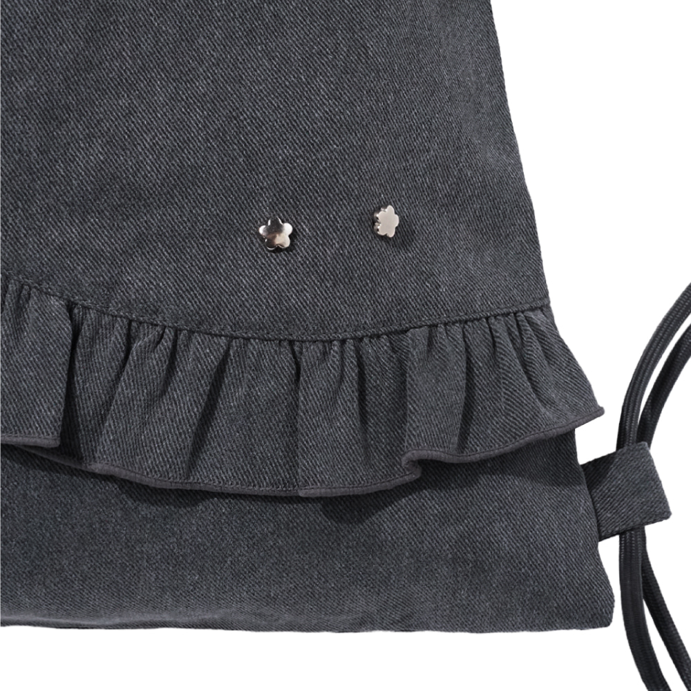 Flower Knot Ruffle Bag_Charcoal 