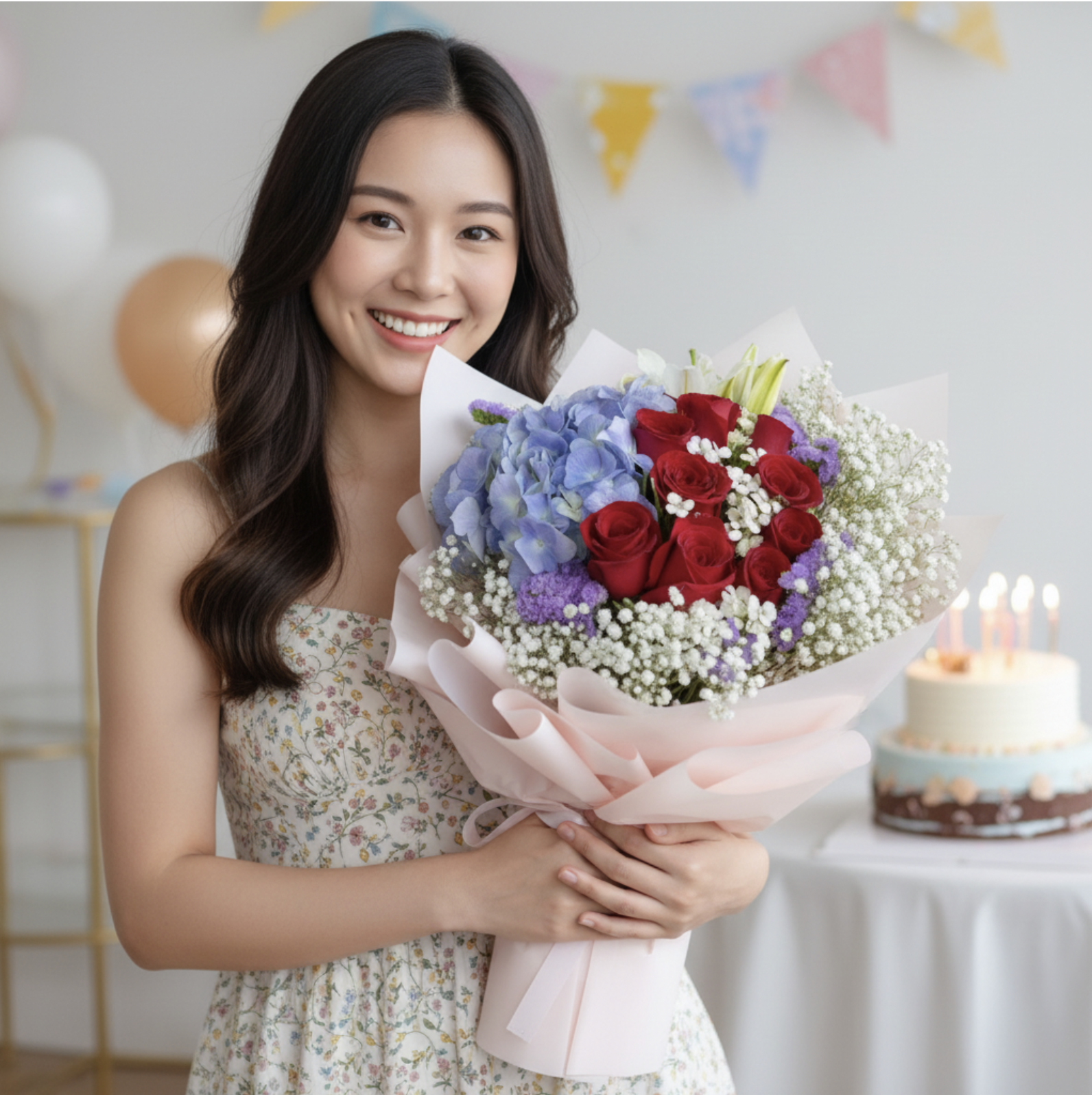 👉🏻鮮👈🏻 Full of Love  愛圓滿系列｜繡球花束丨紅玫瑰11支  百合丨情人節花束丨生日花束丨將軍澳花店丨觀塘花店丨節日花束丨母親節花束丨annual dinner花束丨活動花束丨保險花束