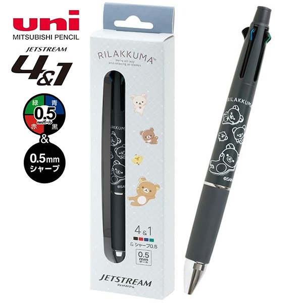 現貨｜San-X Rilakkuma 鬆弛熊 日本製 uni Jetstream 4&1 多功能 5用筆 0.5mm 4色原子筆 + 0.5mm 鉛芯筆 (PR17402)