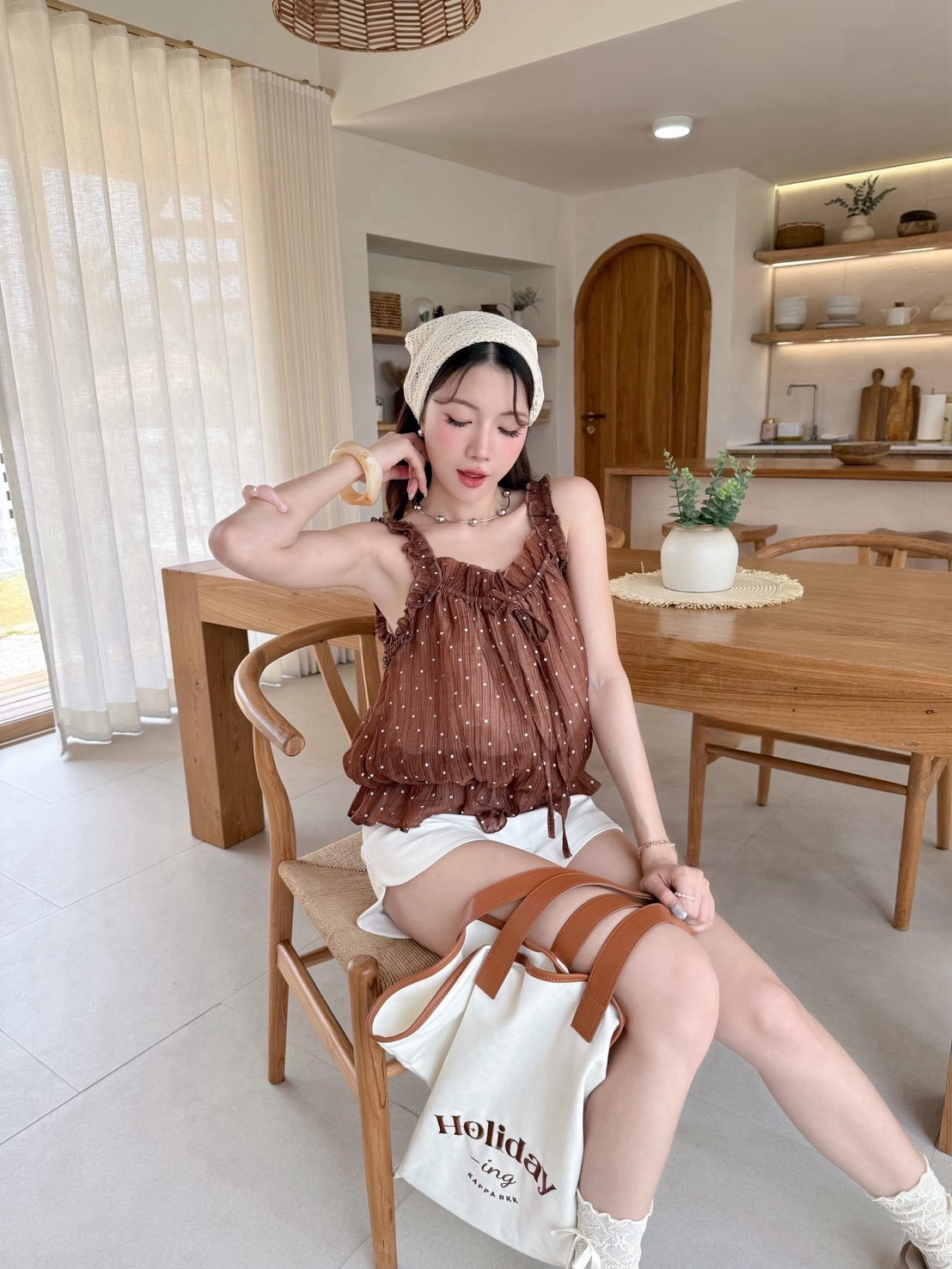 🇹🇭新款預定 ～ 波點荷葉上衣