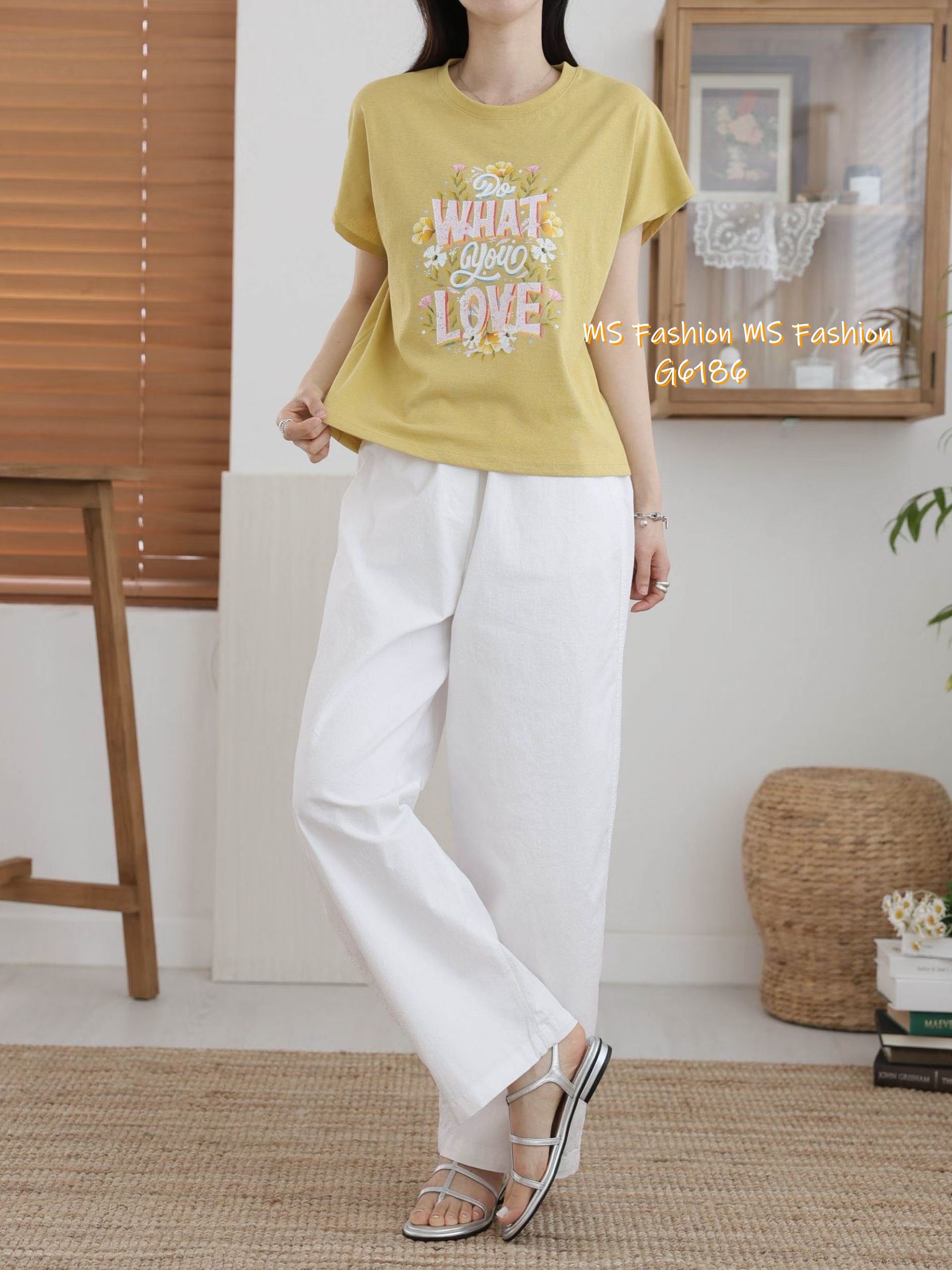 G6186 韓國🇰🇷花花字母靚print top