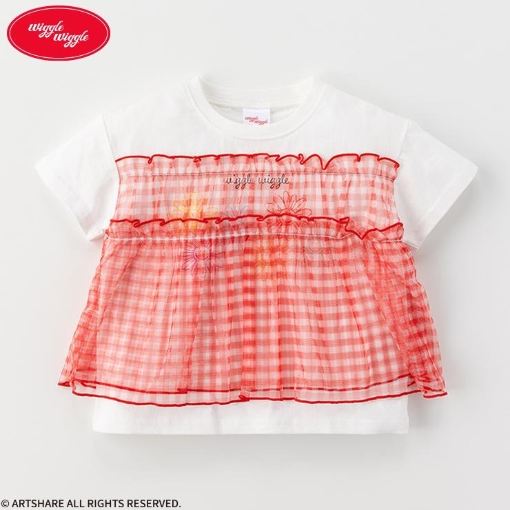 🇯🇵限時預訂 日本直送🇯🇵Wiggle Wiggle格紋薄紗短袖上衣