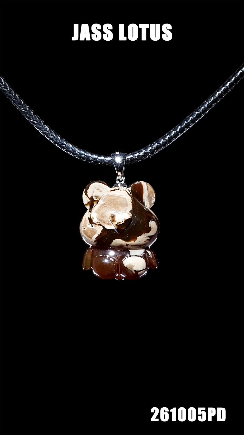 緬甸天然琥珀白根蜜溶洞珀小熊吊墜