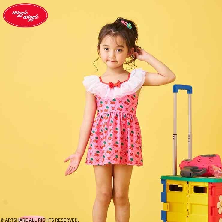 🇯🇵限時預訂 日本直送🇯🇵Wiggle Wiggle櫻桃荷葉邊連體泳衣