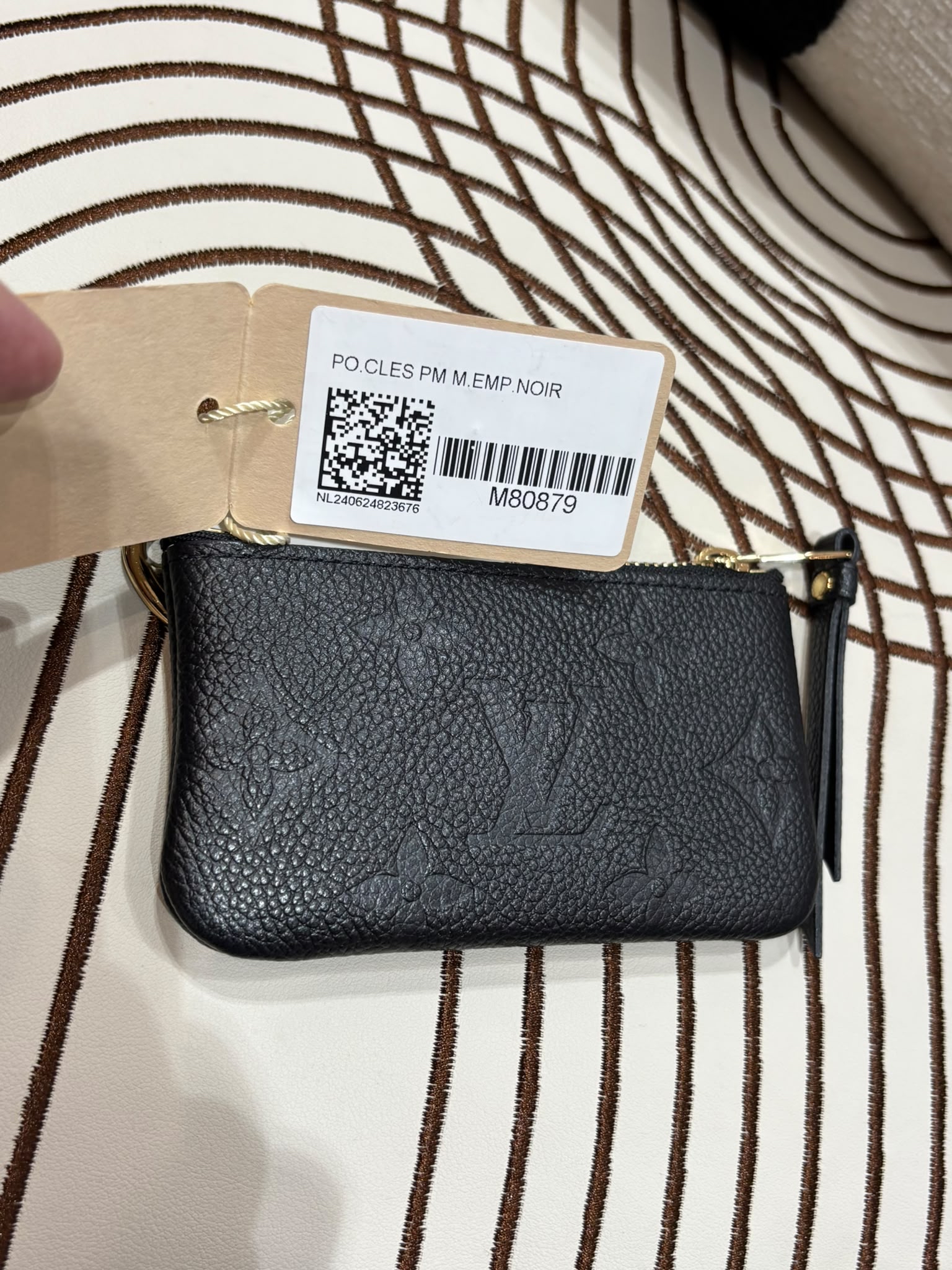 LV M80879 Key & Coin Case Calfskin Black 100%Authentic, 99%New ✅Dust bag✅Box