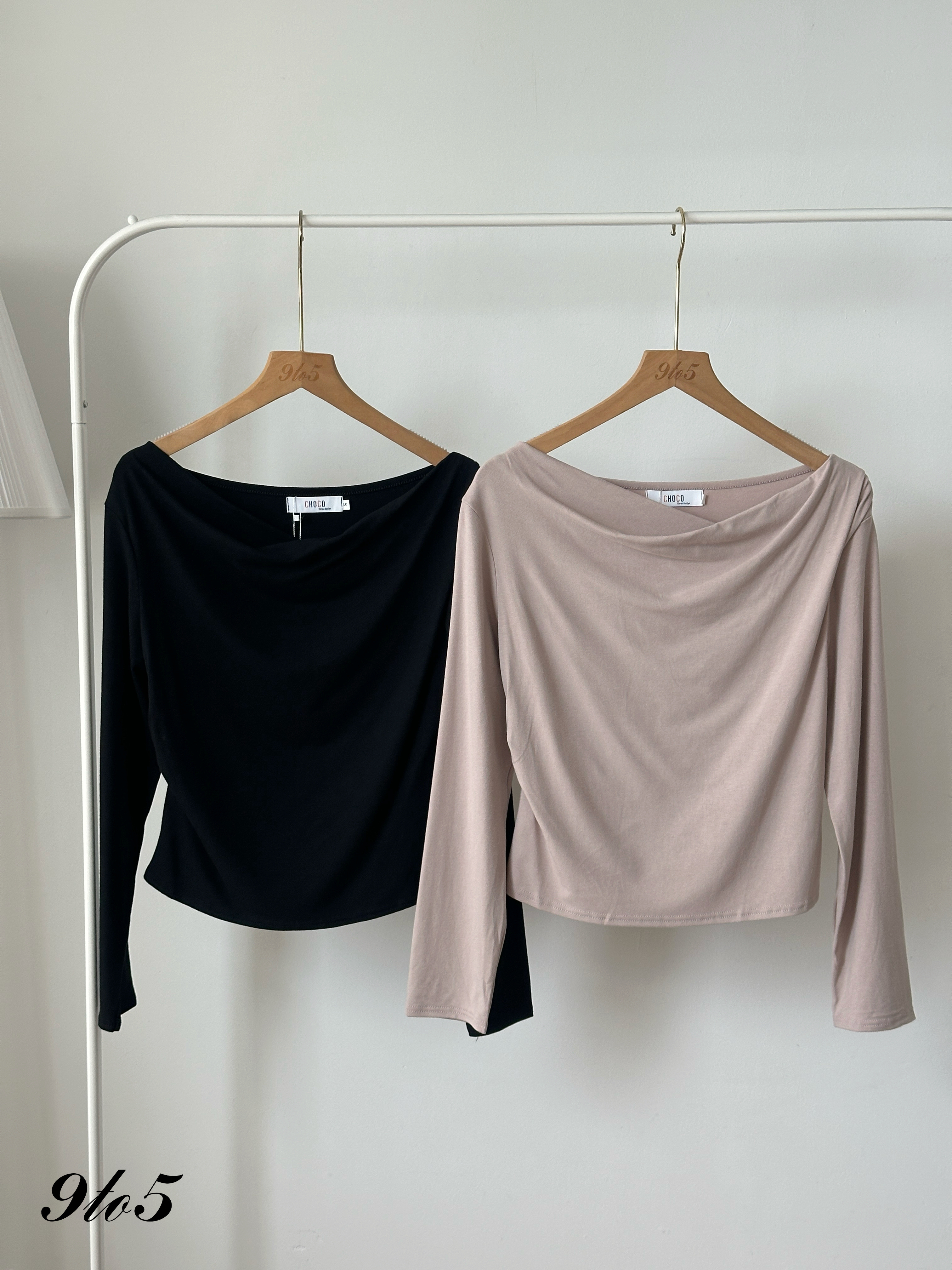 T4384 Ruched Boat Neck Top - 4 Colors 