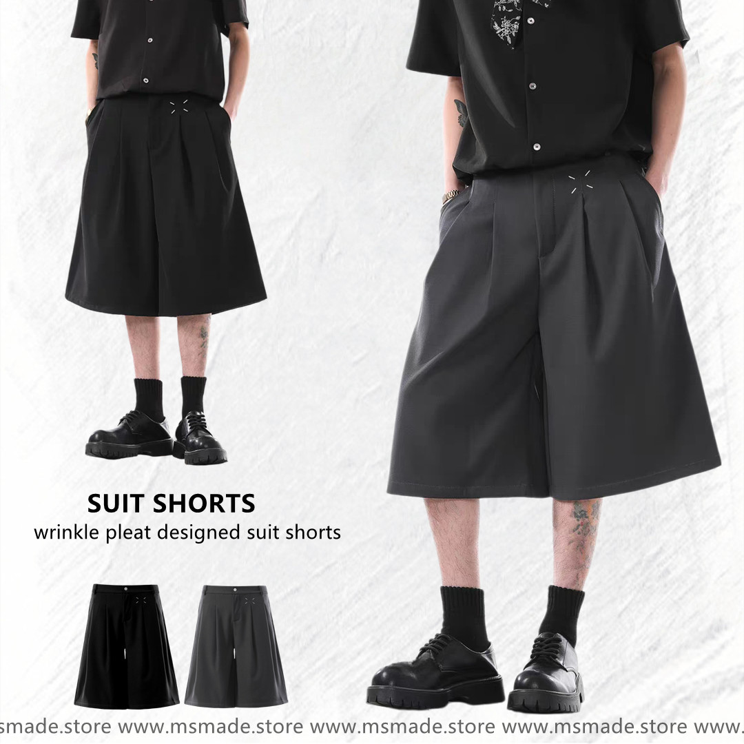 M427皺褶設計感西裝短褲