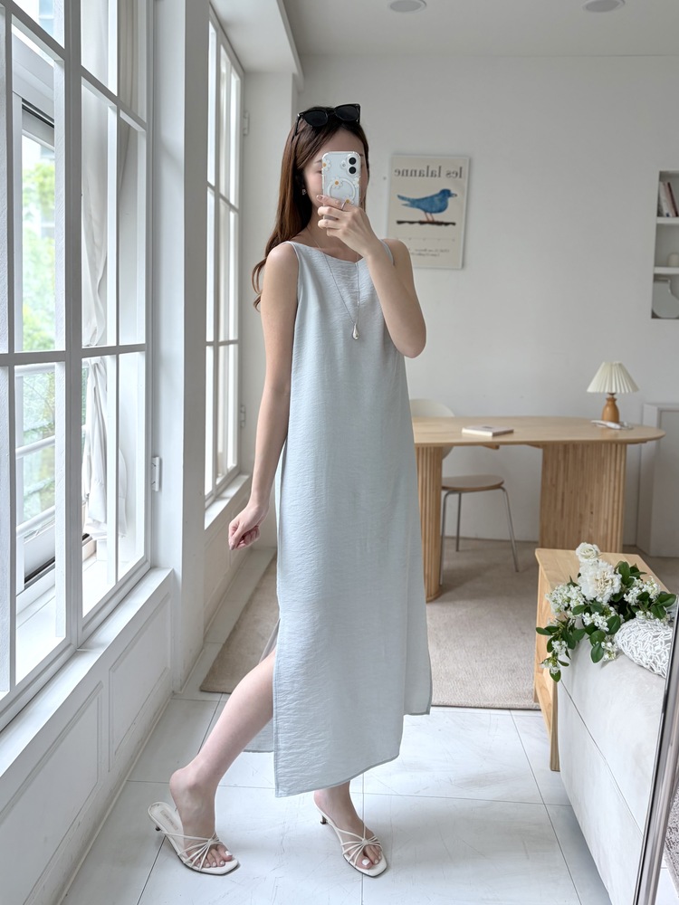 Boat Neck Layered Dress (Mint)