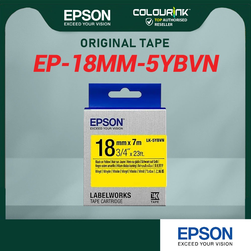 Epson Original Vinyl Laminated Sticker LK-Tape 4WBVN 5WBVN 5YBVN 5WBVN 6YBVN 7WBVN 7YBVN for Labelworks Printer