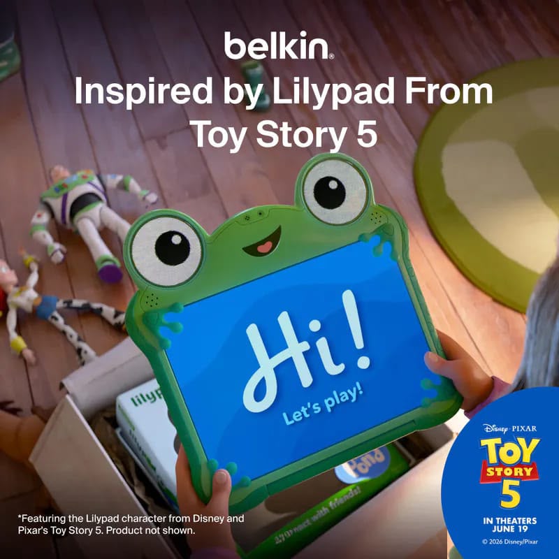 Belkin - Connect 迪士尼《反斗奇兵 5》Lilypad 兒童專用 iPad 保護套 ｜ 適用於 iPad 第 10 代及第 11 代 迪士尼官方授權 安全無毒無害 EVA 吸震泡棉 內建二合一手柄與支架
