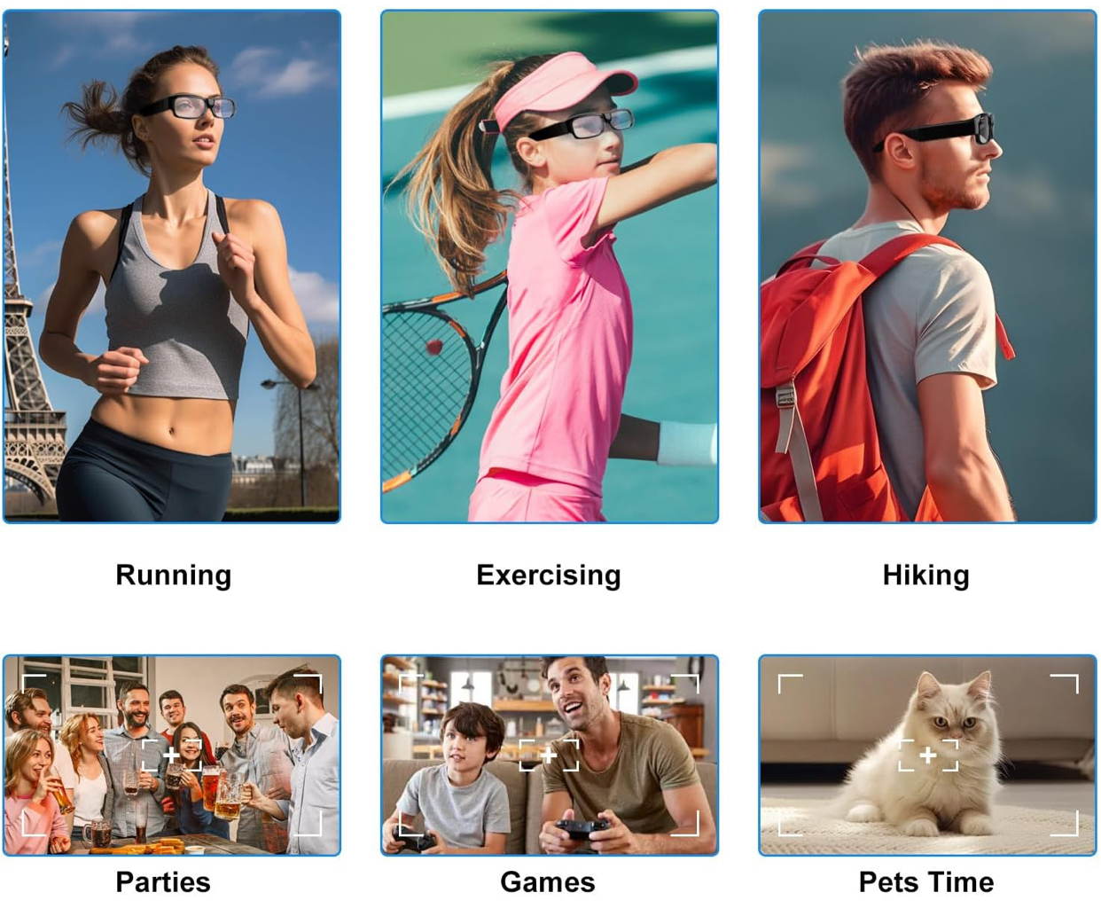 2160P 時尚黑框無孔眼鏡造型微型針孔攝影機(64G)