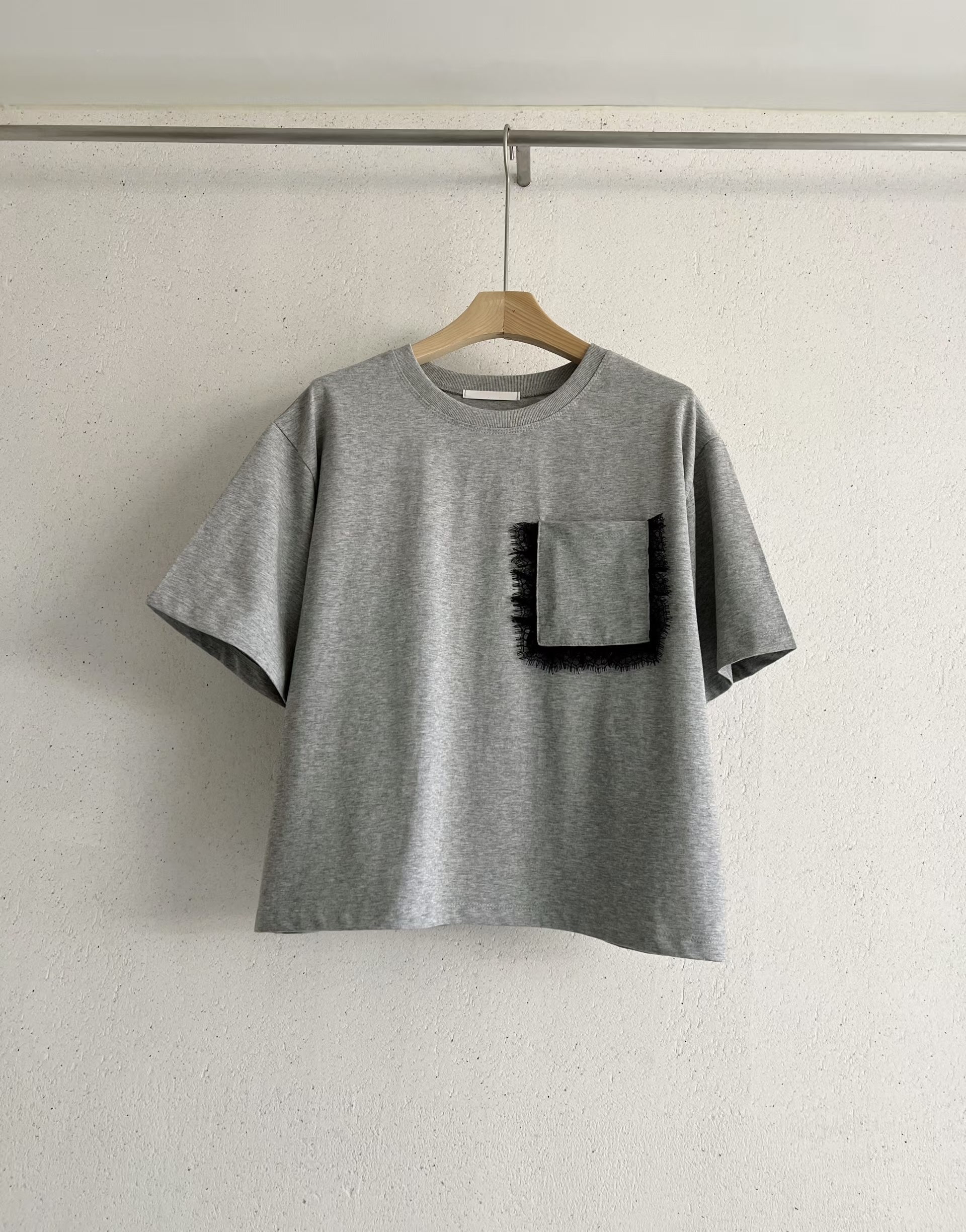 Lace 邊pocket Tee 