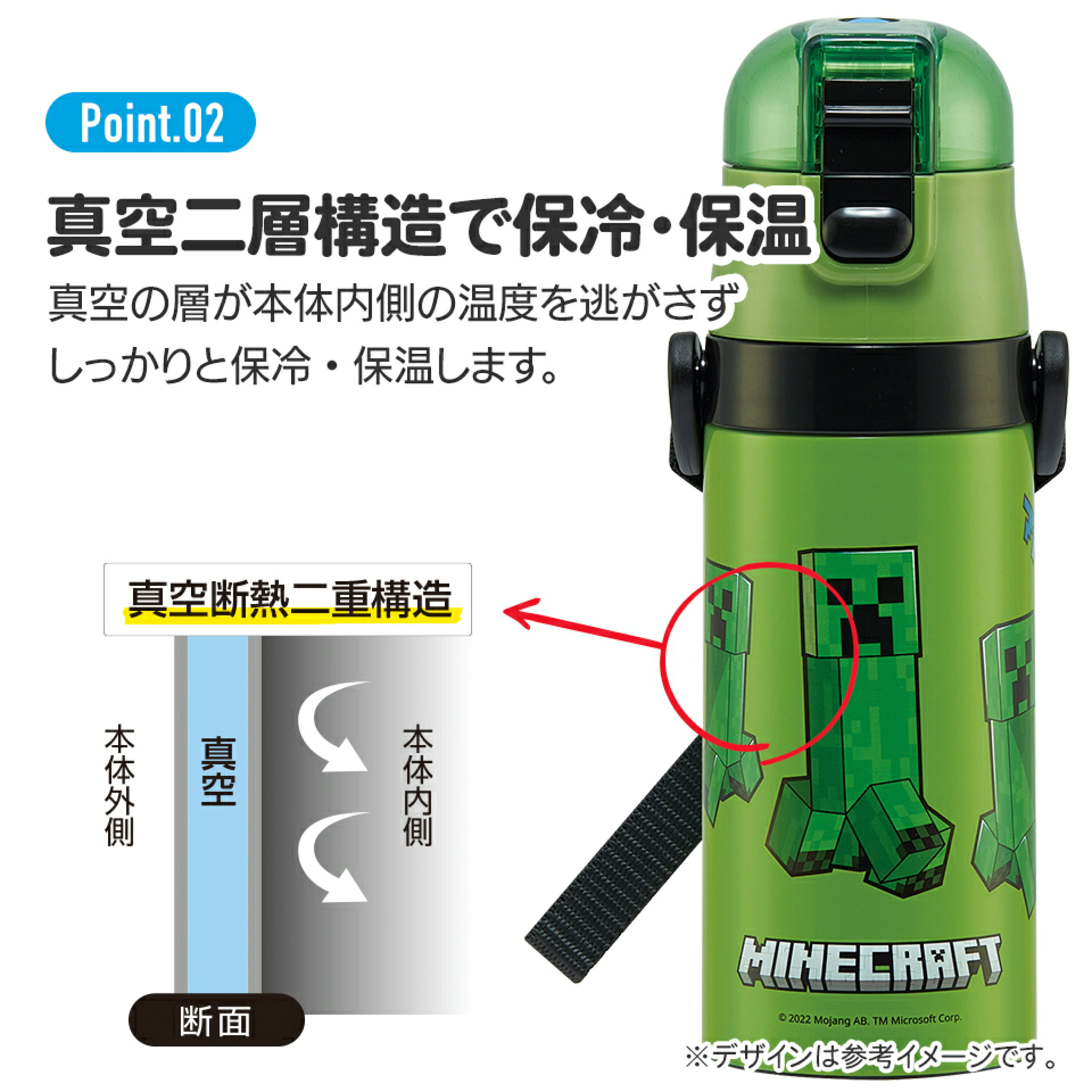 現貨🇯🇵Skater 超輕量2way不鏽鋼直飲保溫杯 430-470ml Minecraft