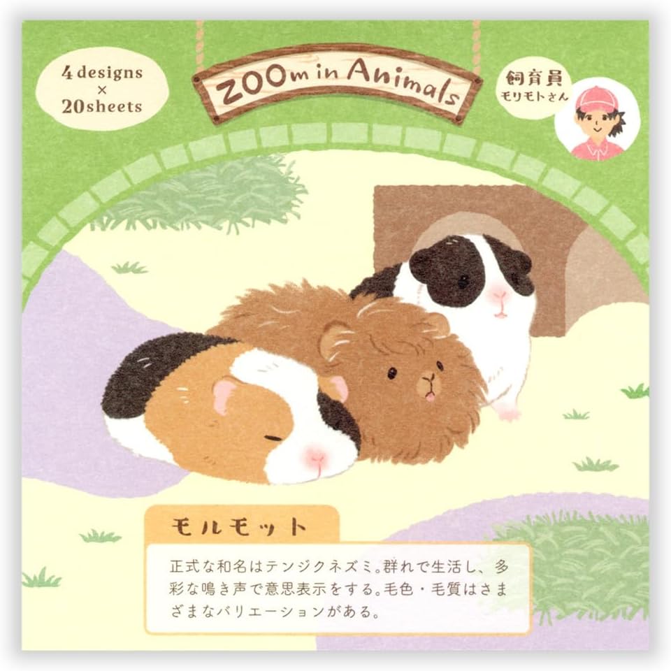 現貨｜ZOOm in Animals 天竺鼠 日本製 便條紙 Memo Notepad (5424413)