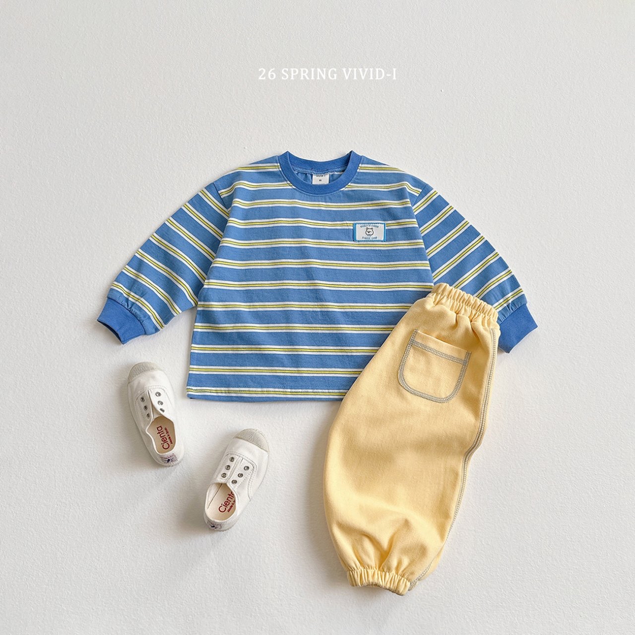 🌸預訂 韓國直送🌸🇰🇷VIVIDI三色動物標籤條紋寬鬆長袖上衣