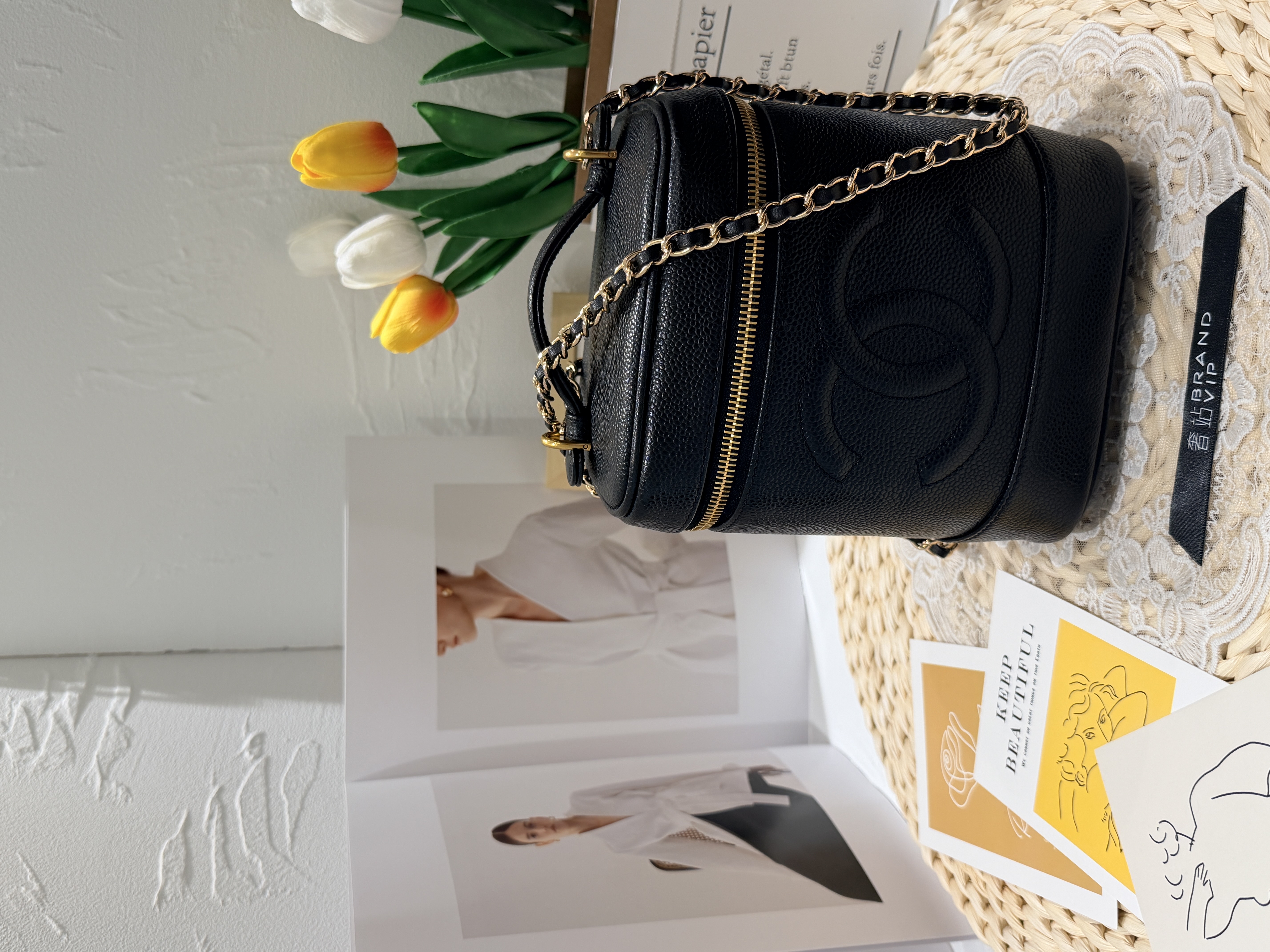 Chanel Vanity Case bag(附贈D扣 揹帶）