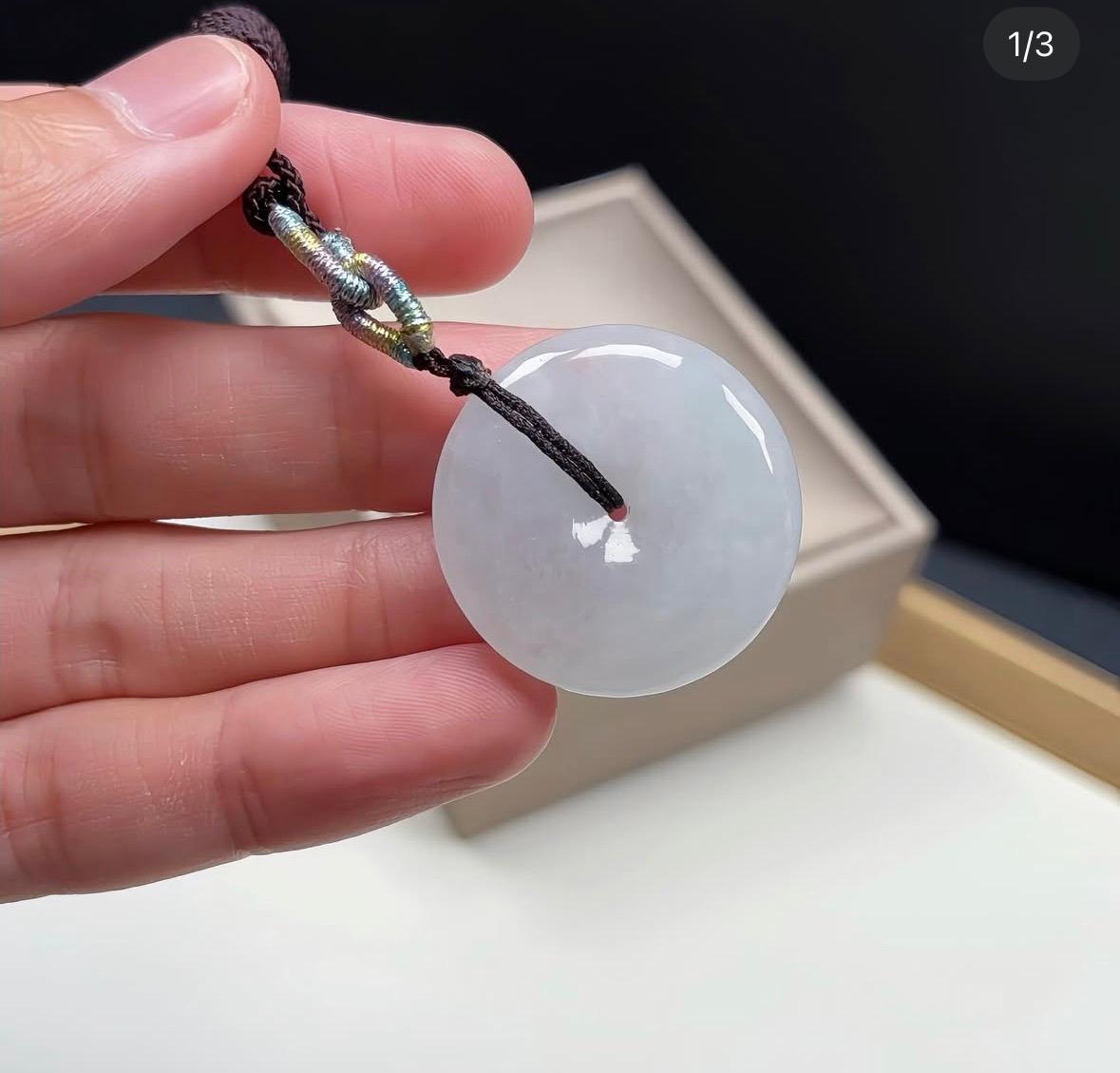 木那白冰翡翠平安扣