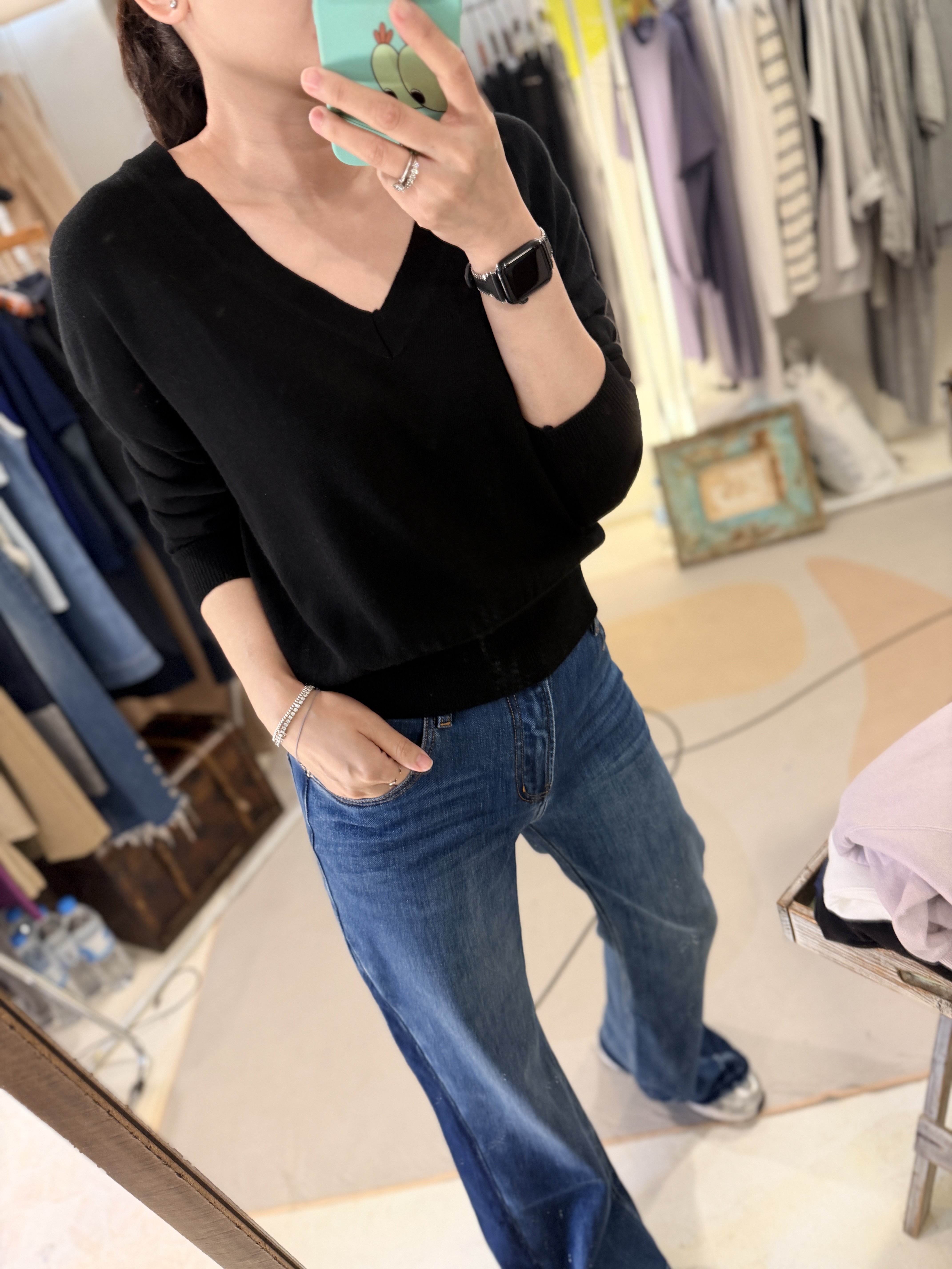 V neck basic knit