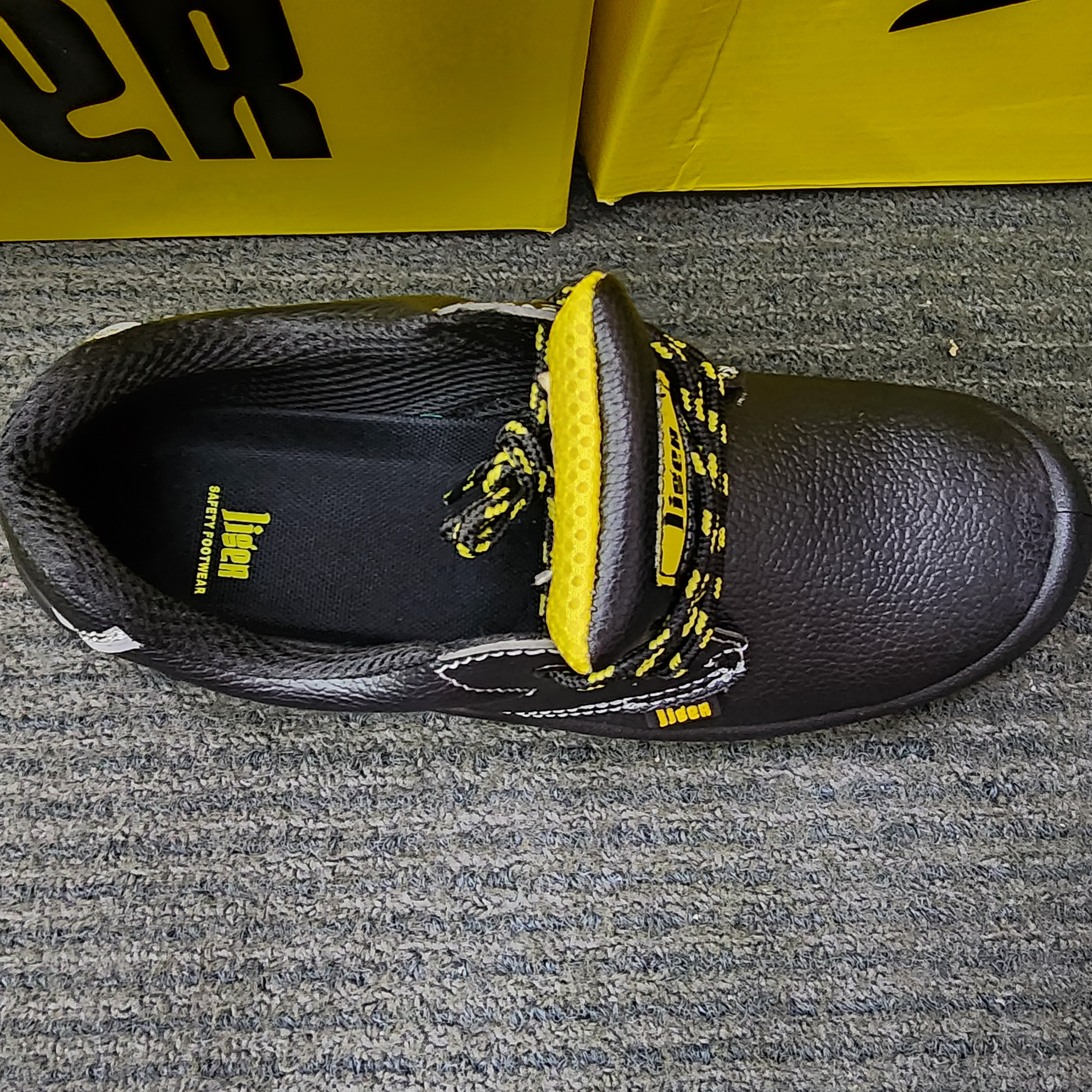 LIGER SAFETY SHOES LOW CUT LG-88 (SIRIM APPROVED) Black MICROFIBER Leather Lace Kasut Keselamatan