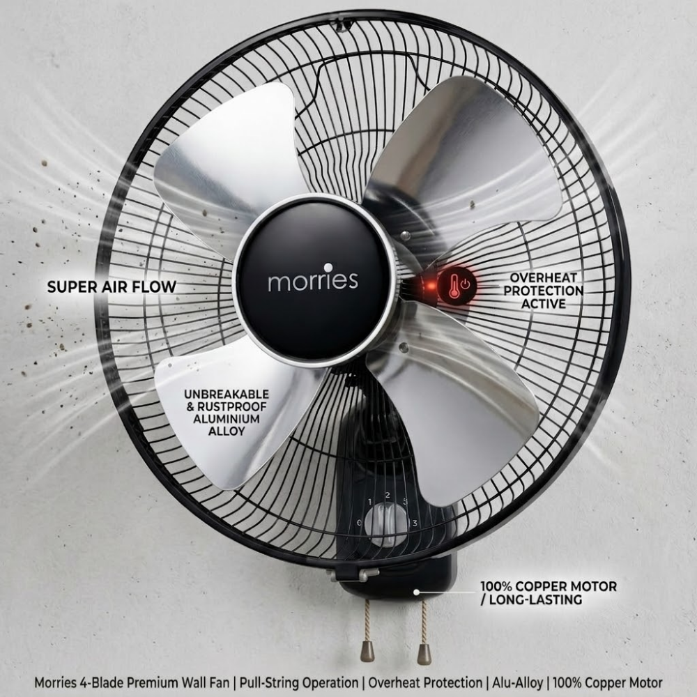 Morries 16" Metal Blades Wall Fan  MS-333WF II