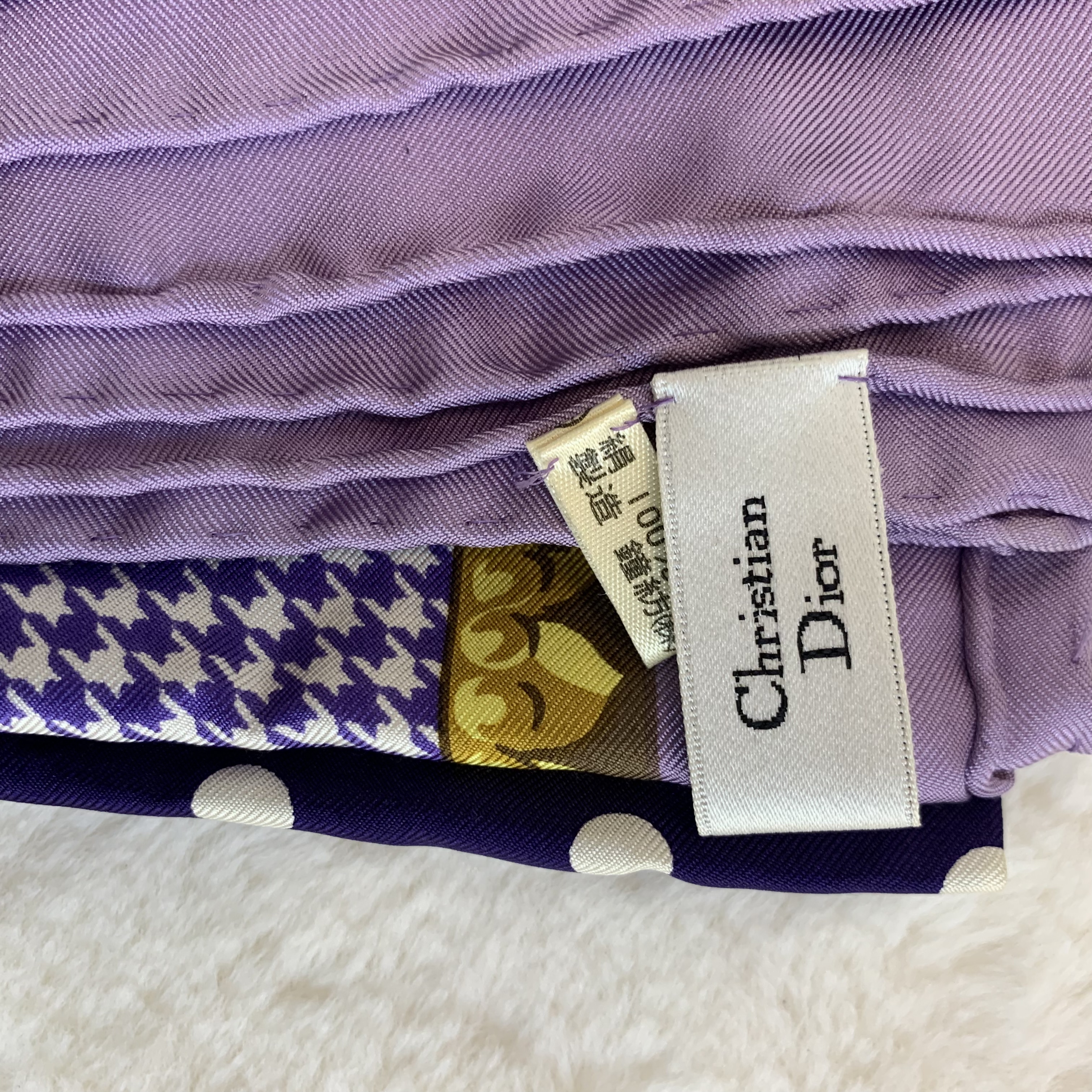 Dior絲巾經典字母配大氣紫色💜