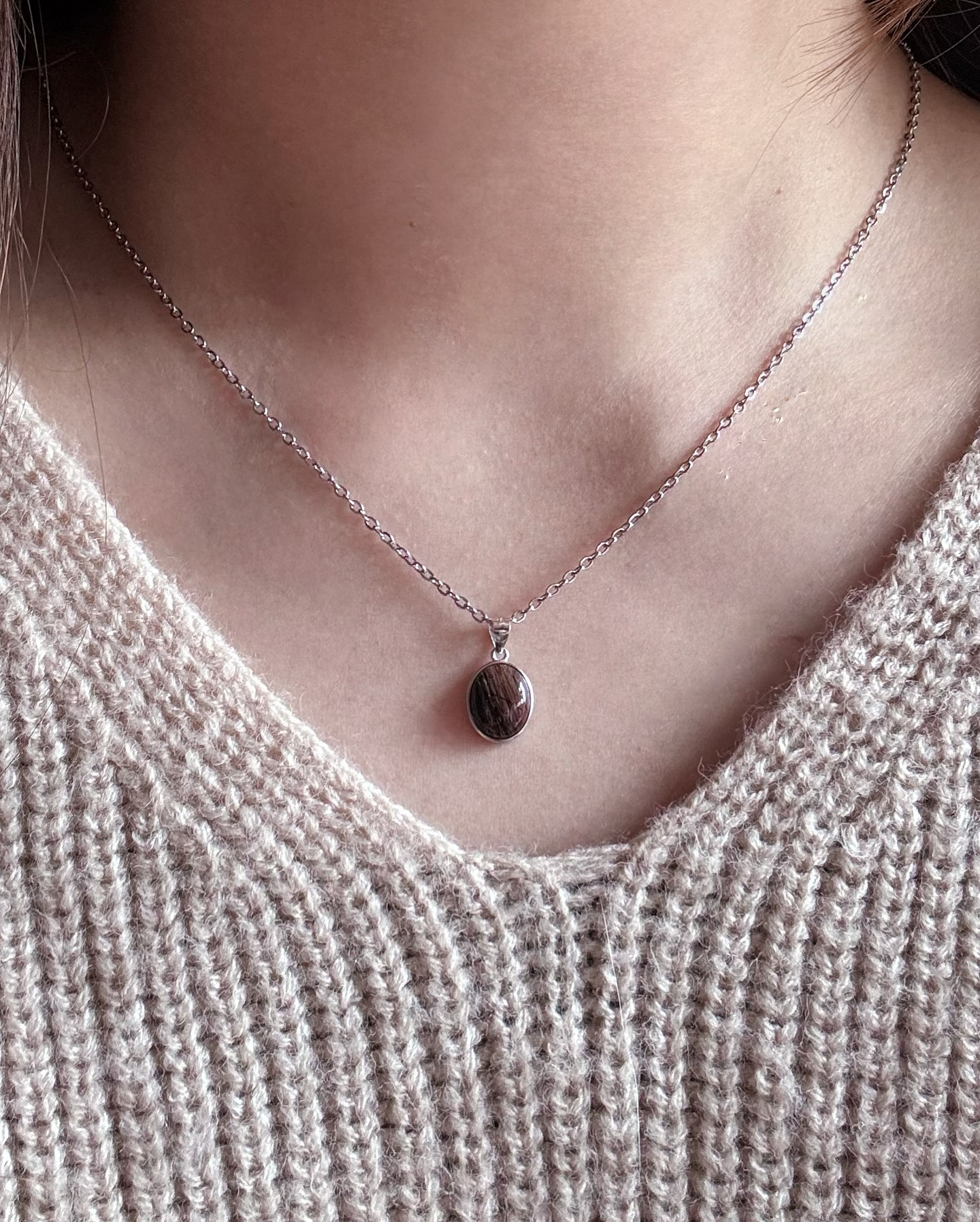 🖤BLACK RUTILATED NECKLACE