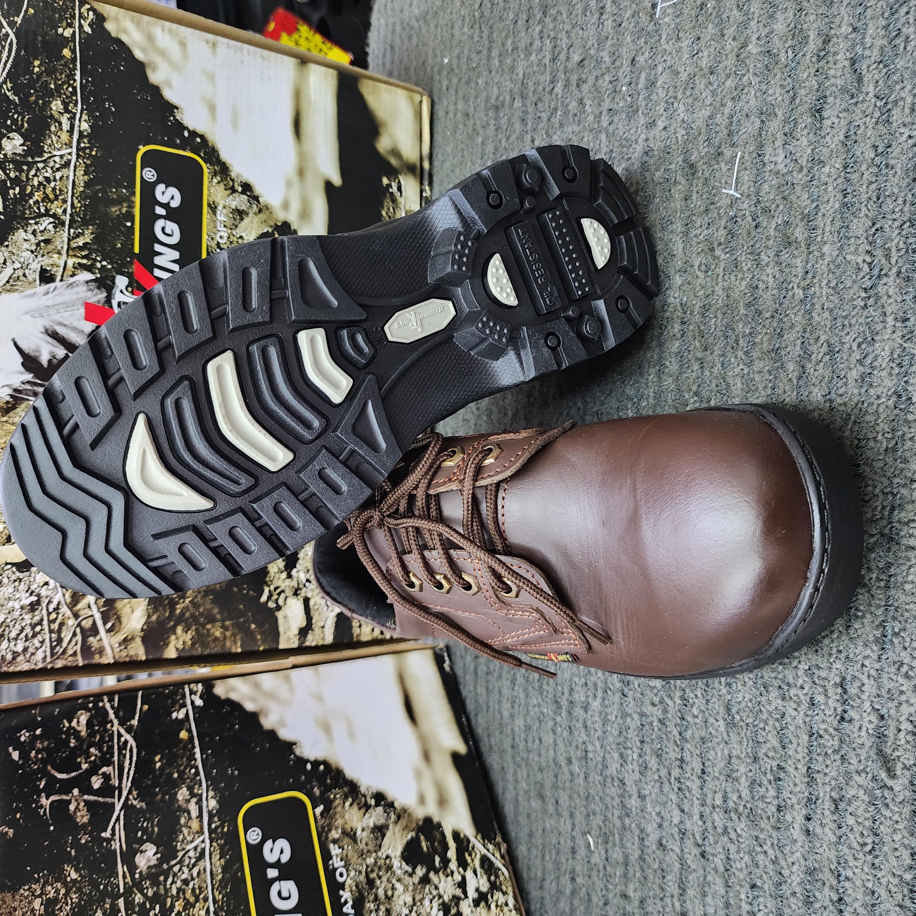 Hammer King 13012 Safety Shoes Boots Steel Toe Cap Steel Mid Plate Low Cut Lace Up Premium Quality SIRIM and DOSH Approved  Leather Kasut Keselamatan