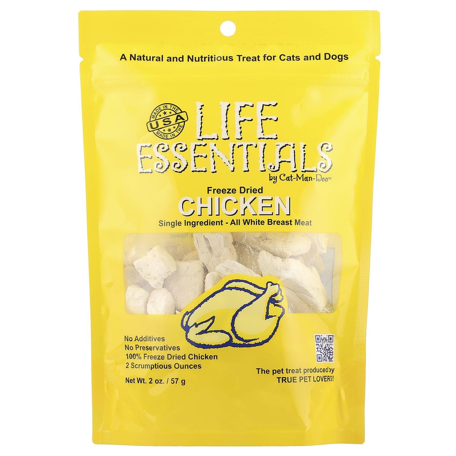 Cat-Man-Doo Life Essentials 貓狗凍乾雞肉零食 - 單一成分全白雞胸肉