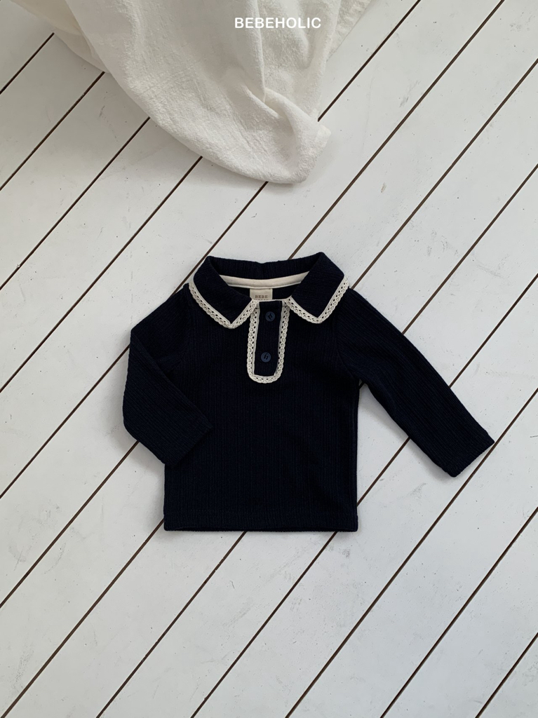 🌸預訂 韓國直送🌸🇰🇷BEBEHOLIC三色蕾絲花邊翻領長袖上衣