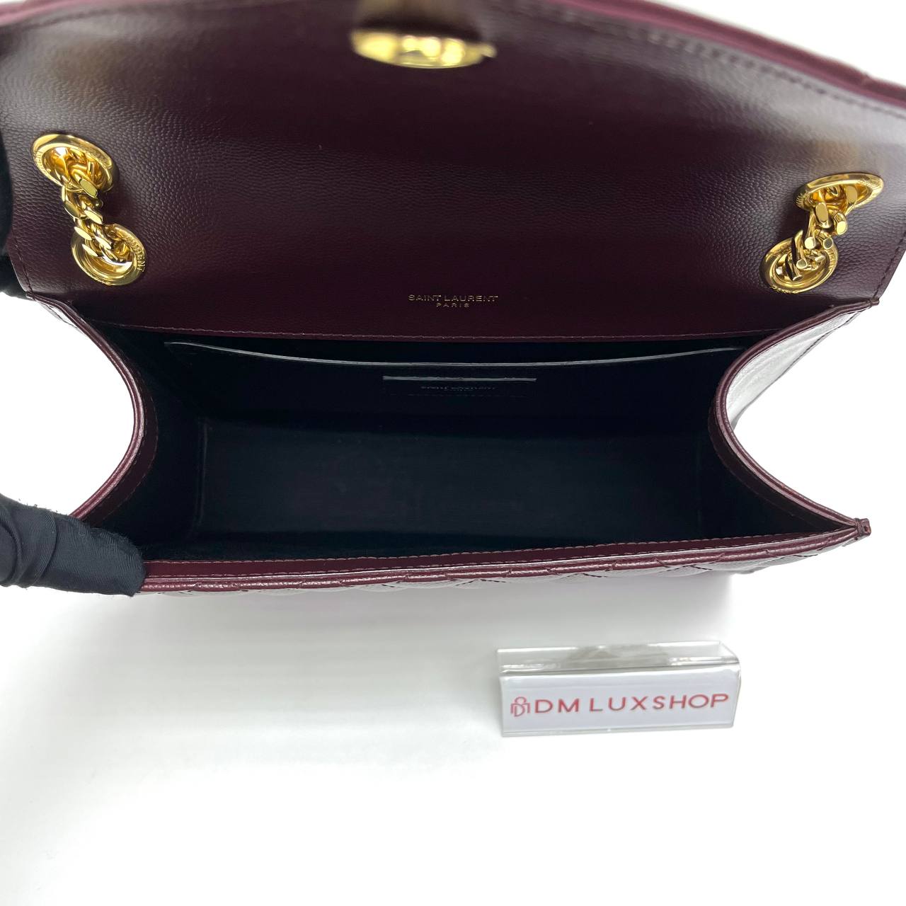 YSL Medium Envelope Bag Burgundy GHW