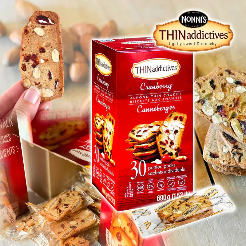 加拿大Thin Addictives cranberries almonds thin cookies薄脆蔓越莓杏仁餅乾 690g