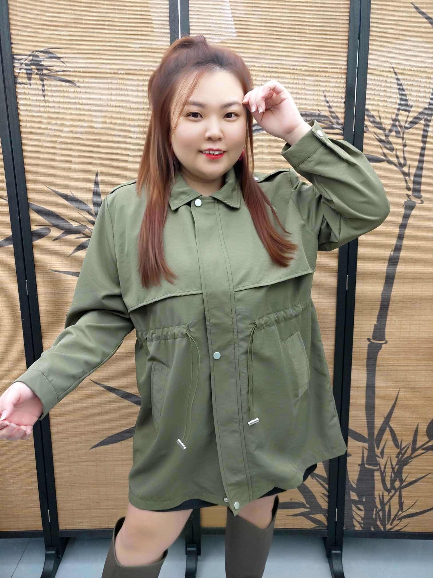 DDF06 8397(B12) 抽绳收腰风衣外套