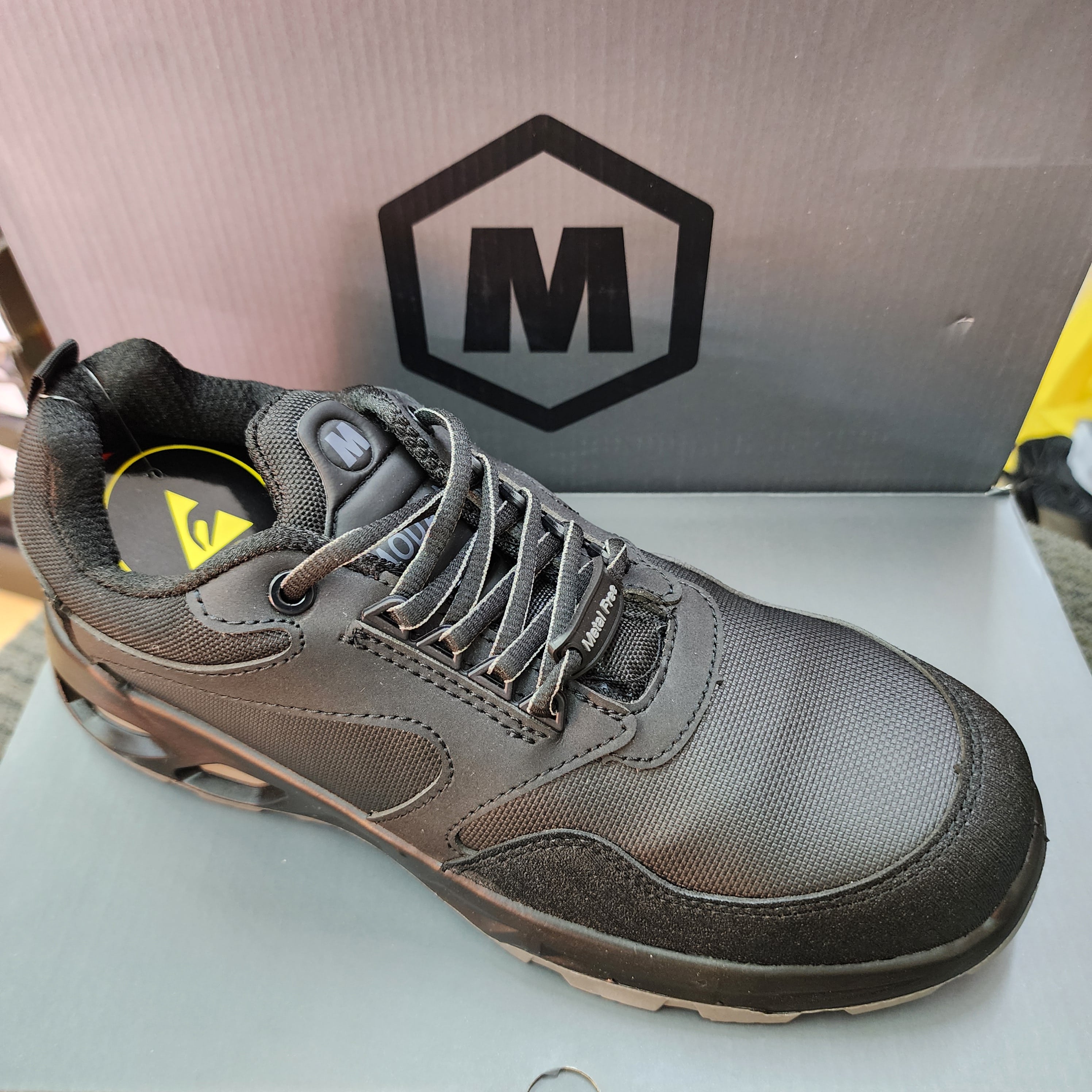 MODASAFE M-231 LOW CUT SAFETY SHOES SPORT BLACK ESD METAL FREE SIRIM APPROVED Kasut Keselamatan