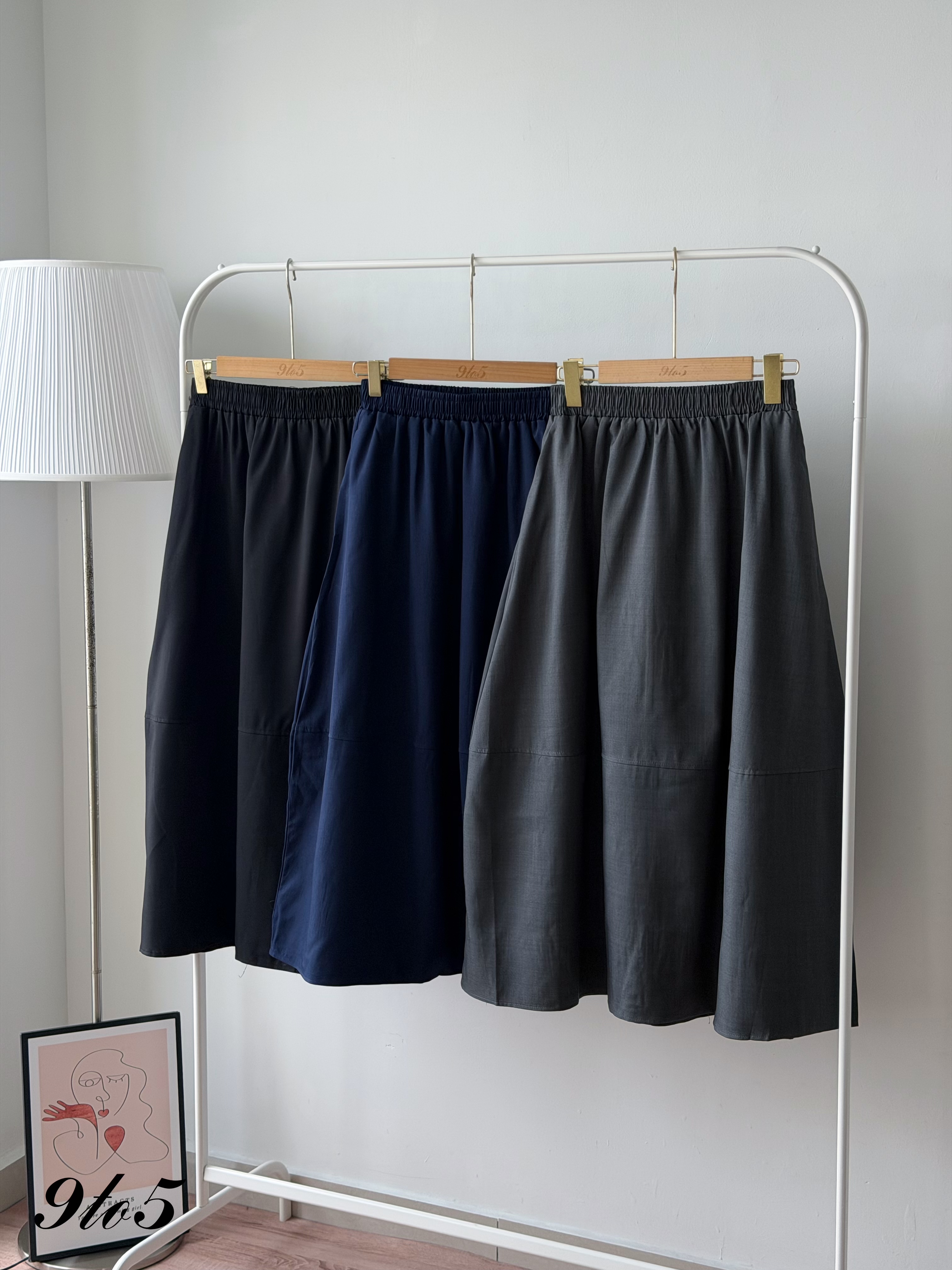 S2029 A Line Maxi Skirt - 3 Colors 