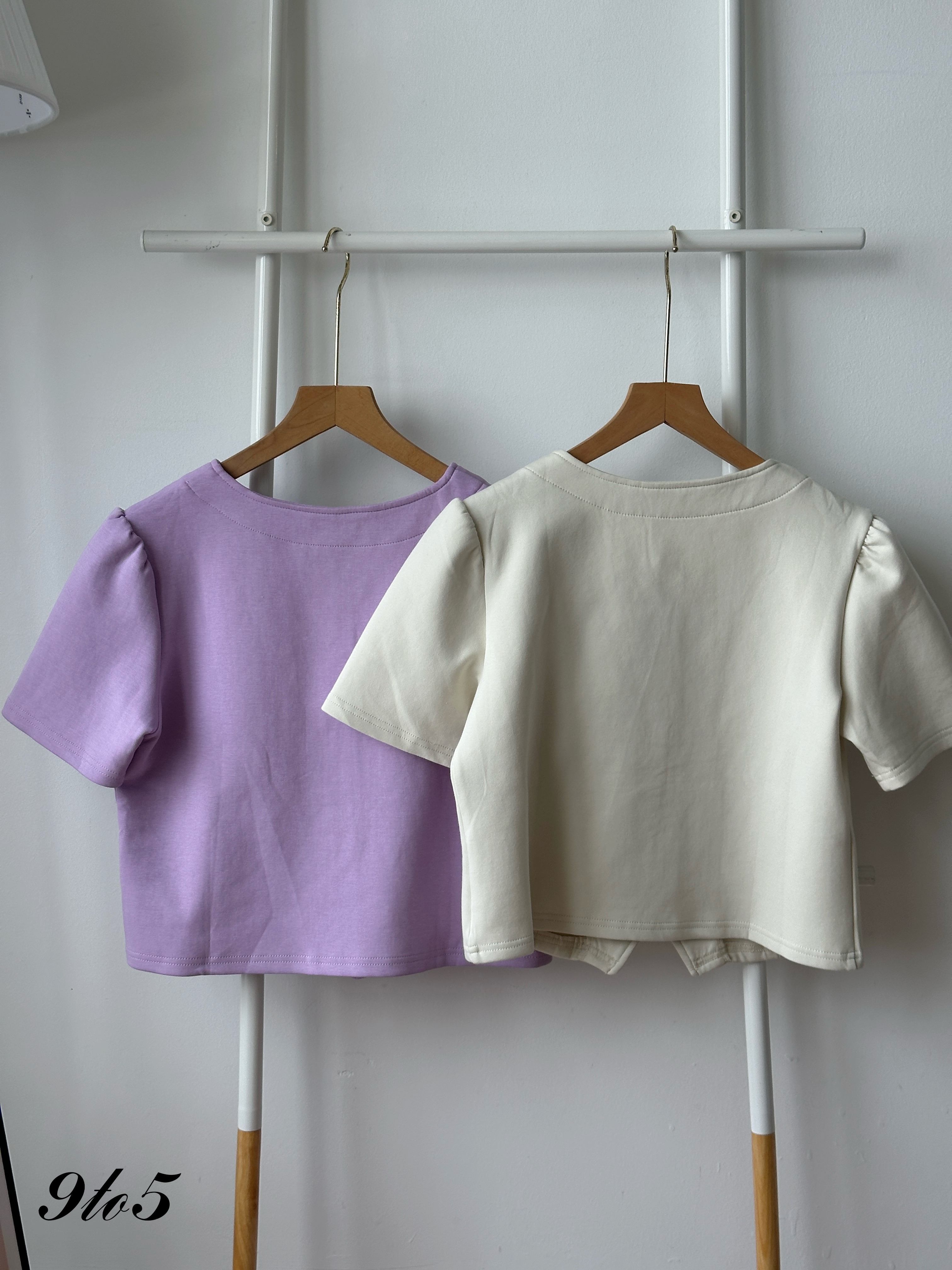 T4414 Puff Sleeve Button Up Top - 3 Colors 